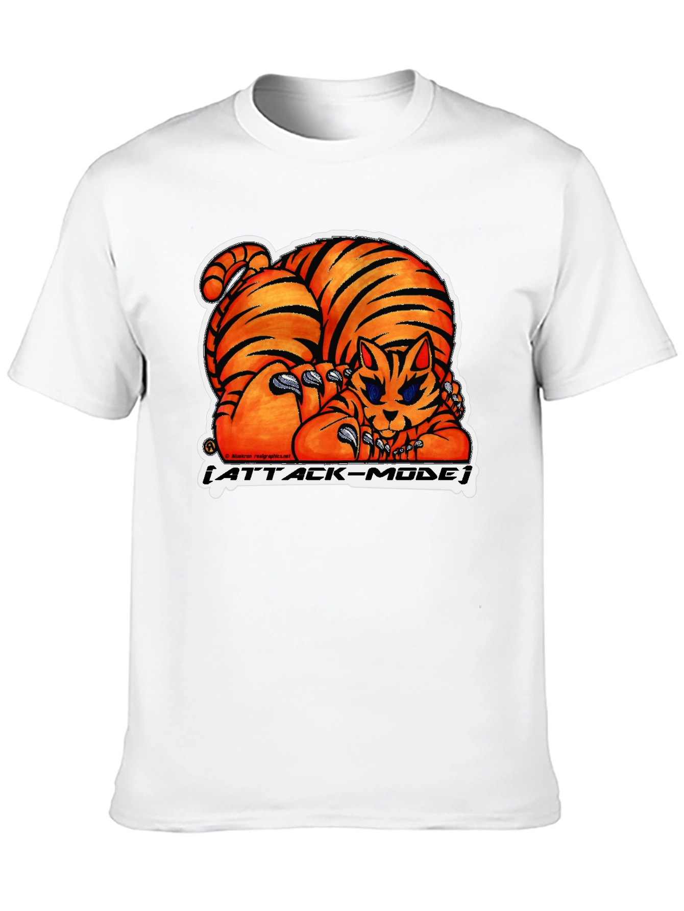 Attack Mode Tiger Graphic Tee - Black Cotton Blend