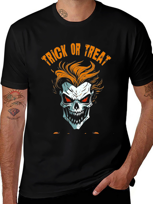 Trick or Treat Skull Graphic Tee - Halloween T-Shirt