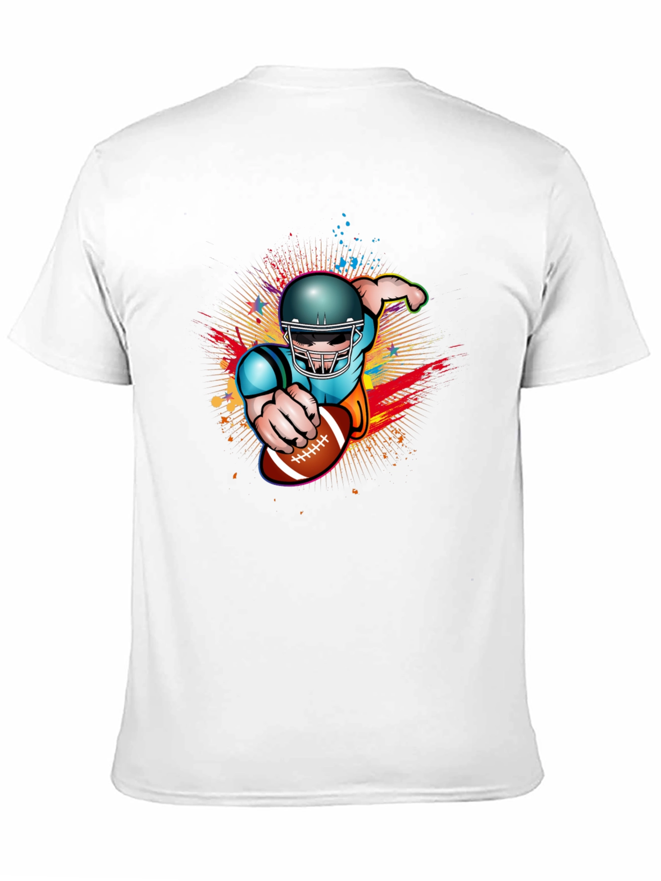 Football Player Graphic Black T-Shirt