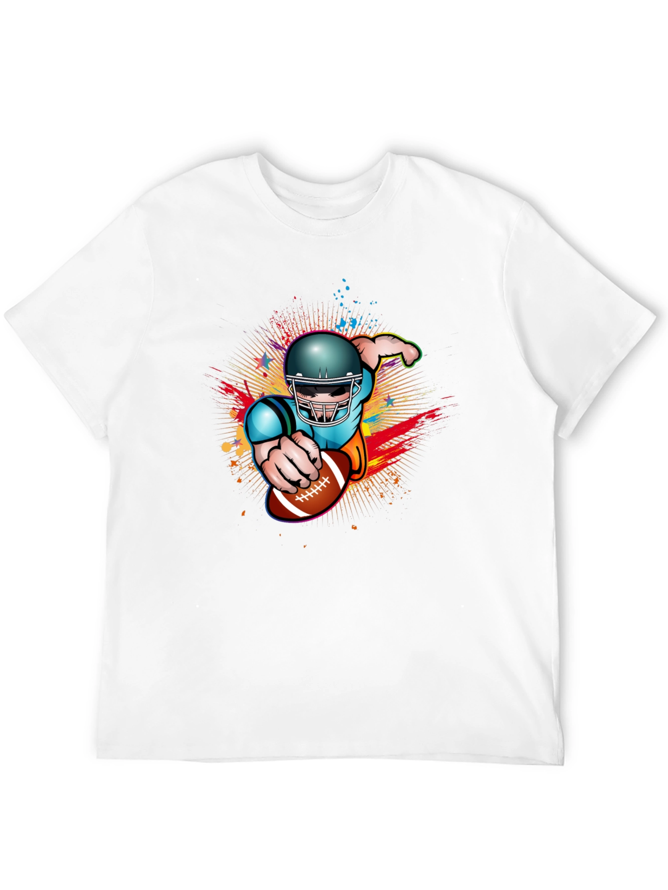 Football Player Graphic Black T-Shirt