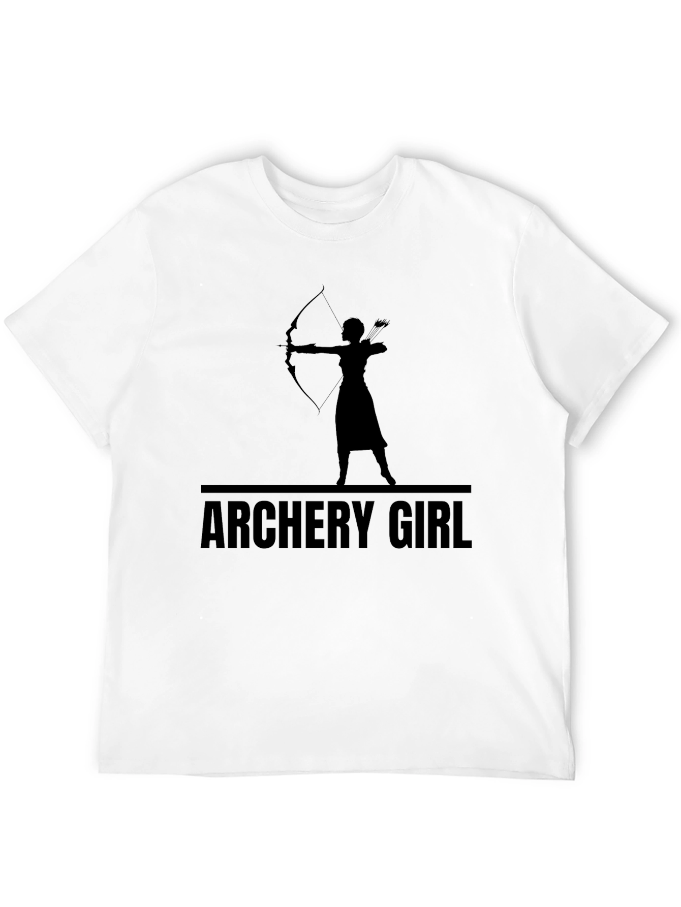 Archery Girl T-Shirt - Black Silhouette Design