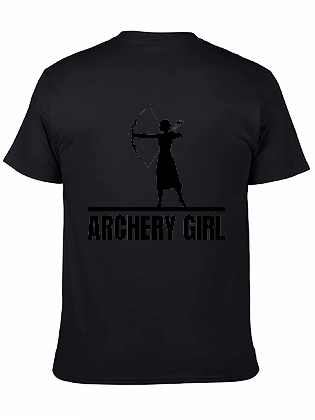 Archery Girl T-Shirt - Black Silhouette Design
