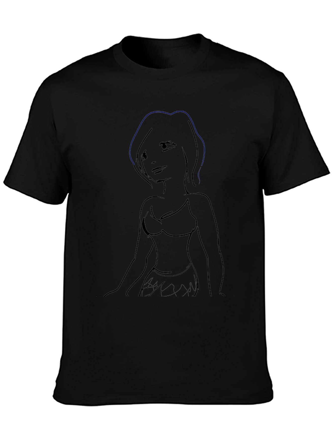 Sketch-Style Womans Silhouette Graphic Tee