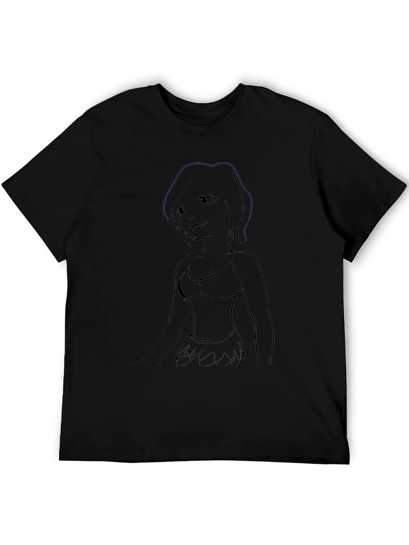 Sketch-Style Womans Silhouette Graphic Tee