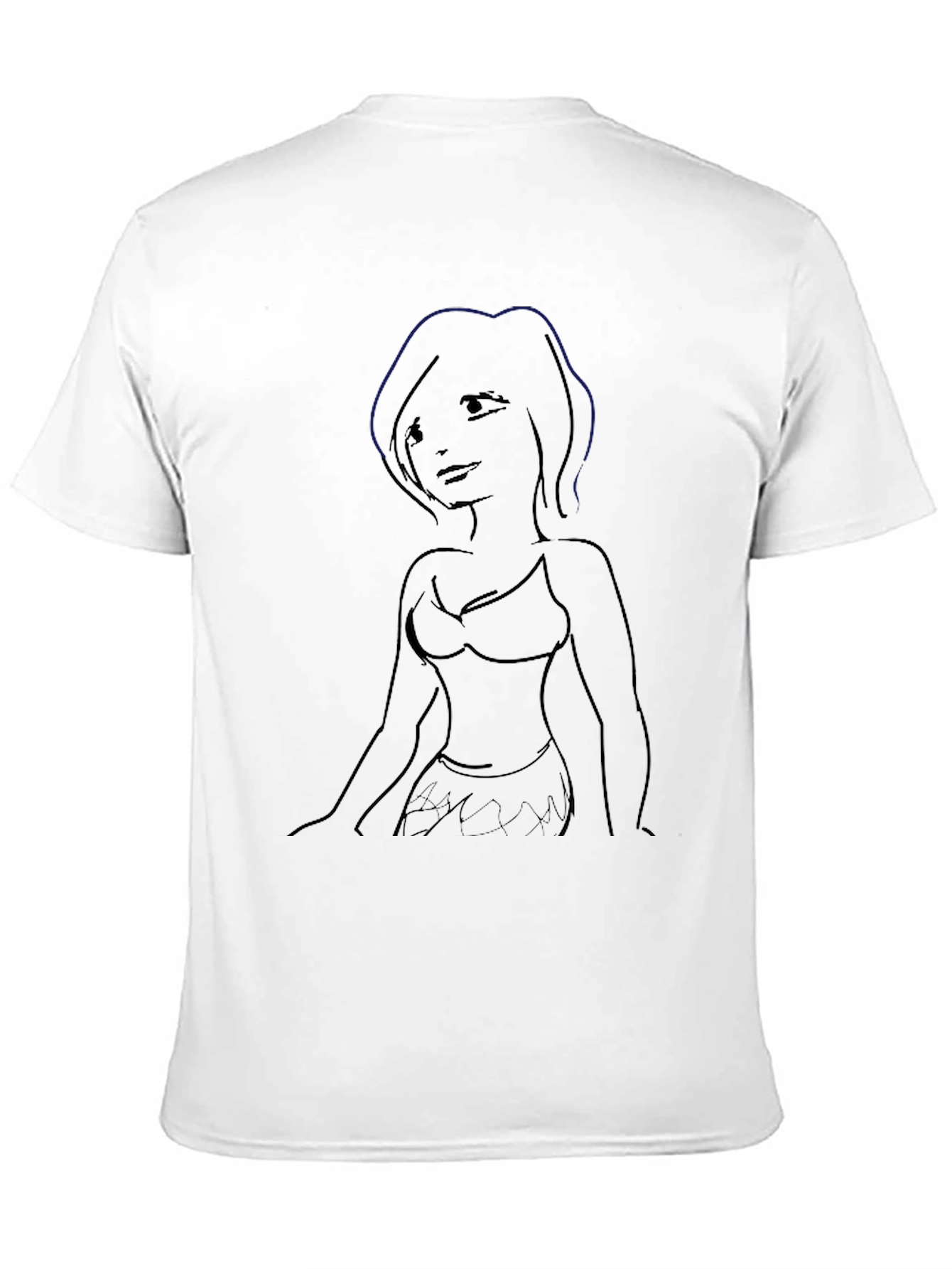 Sketch-Style Womans Silhouette Graphic Tee