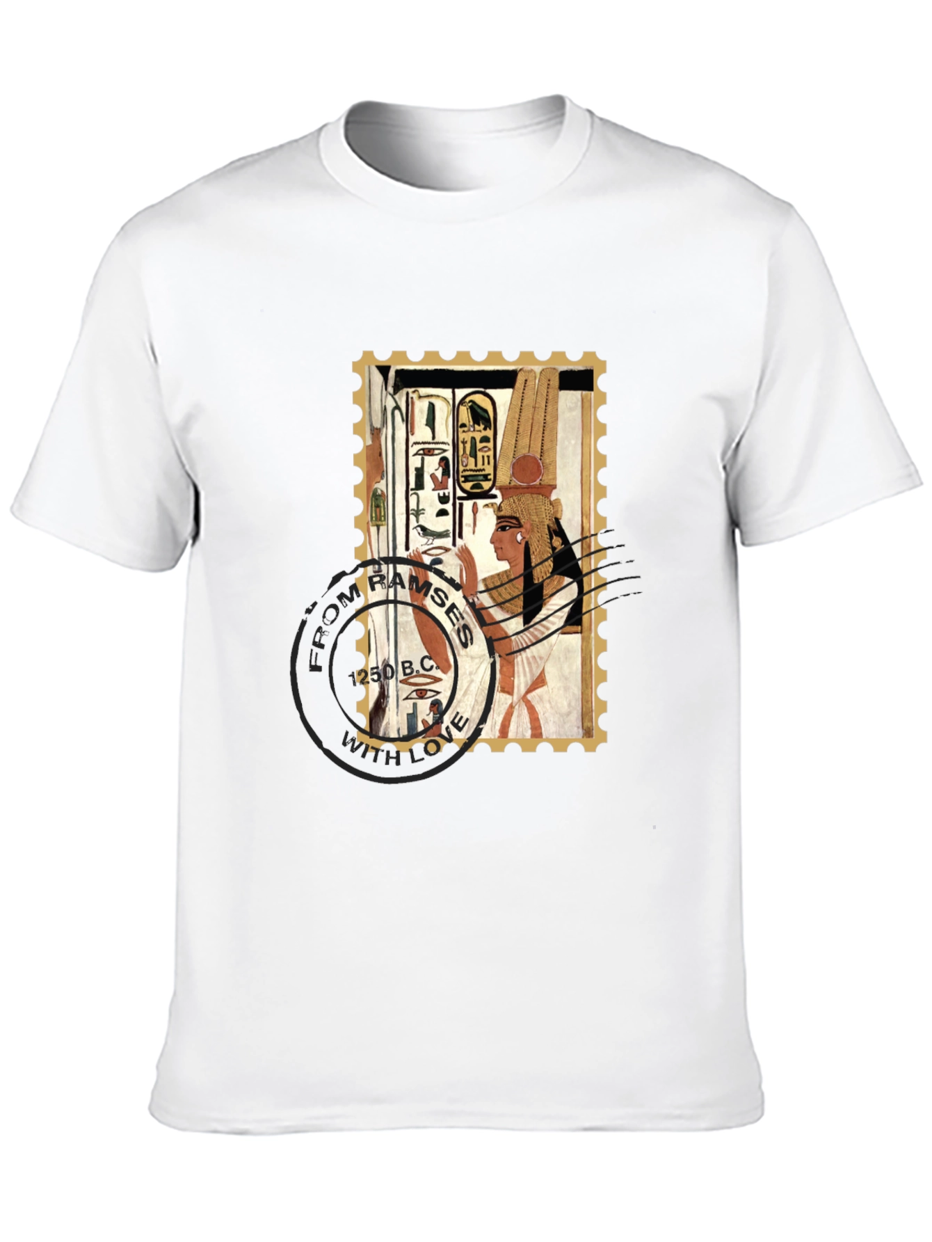 Egyptian Stamp T-Shirt: Ramses 250 B.C. Design