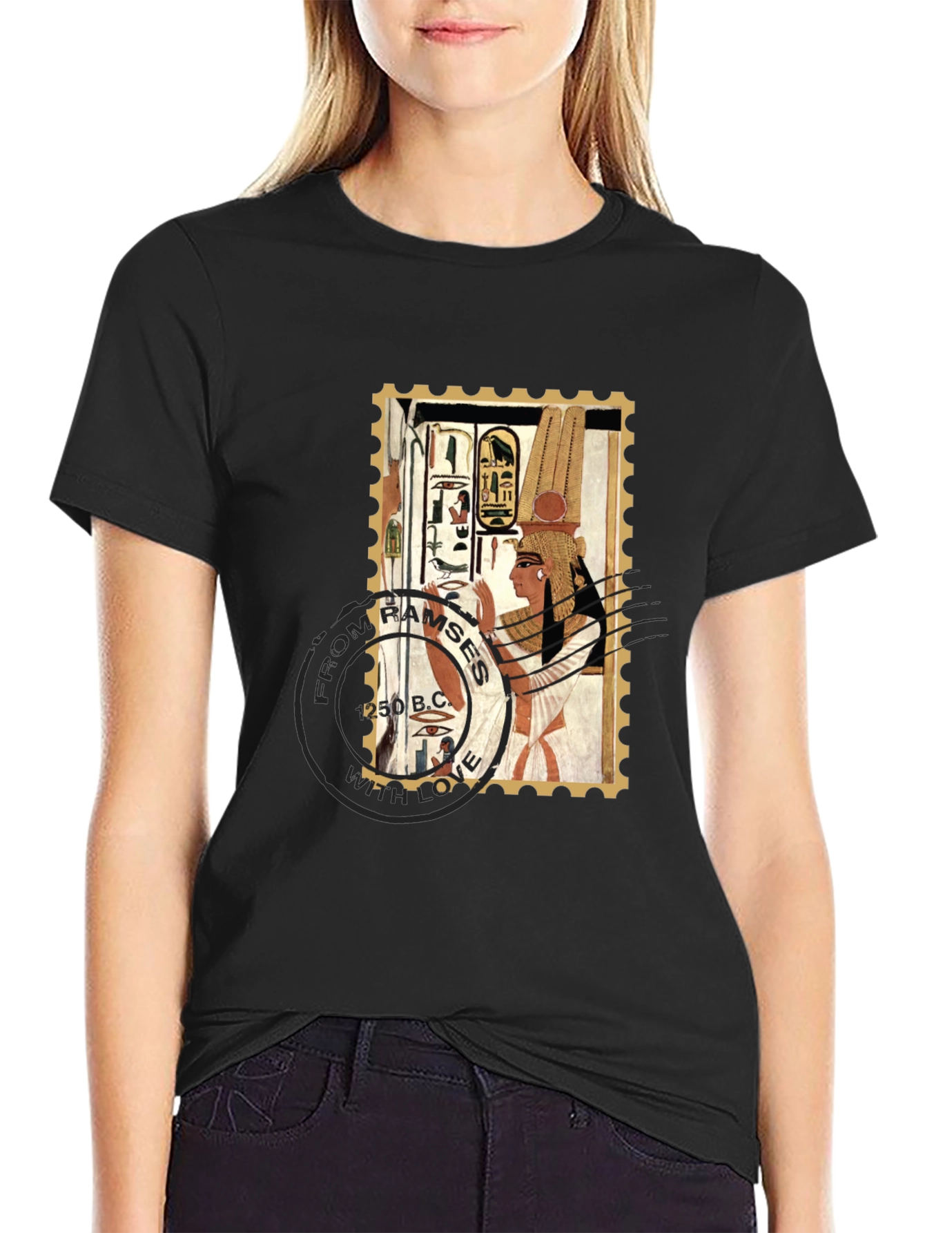 Egyptian Stamp T-Shirt: Ramses 250 B.C. Design