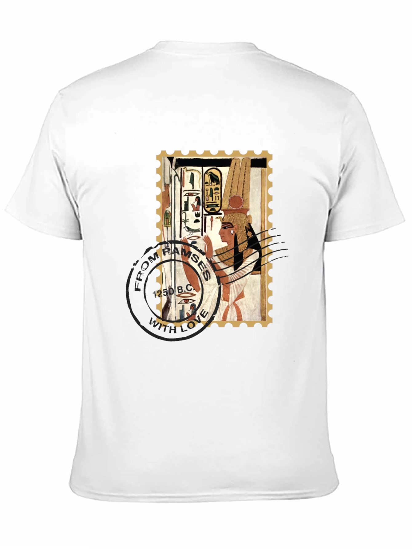 Egyptian Stamp T-Shirt: Ramses 250 B.C. Design