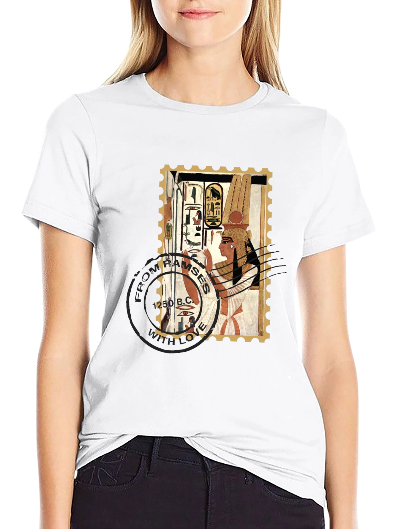 Egyptian Stamp T-Shirt: Ramses 250 B.C. Design