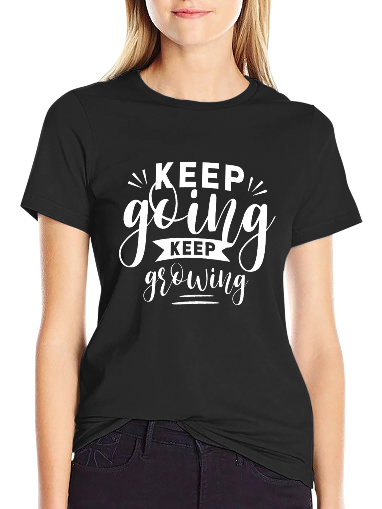 Keep Going Keep Growing Black T-Shirt