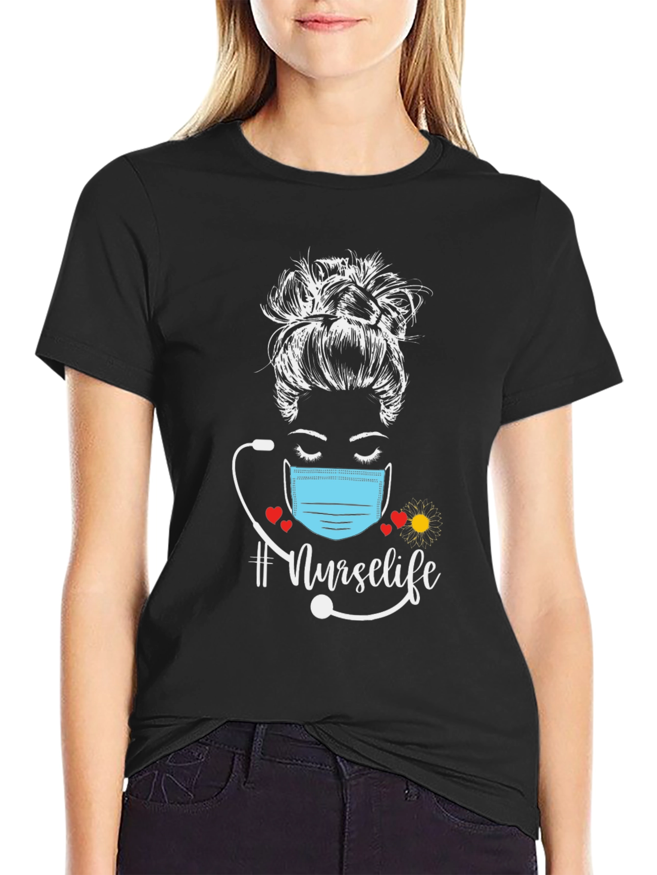 Nurse Life Messy Bun T-Shirt