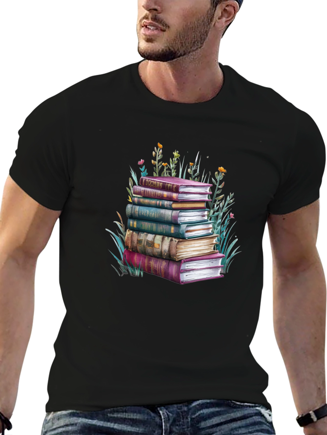 Book Stack Graphic Tee - Readers Delight