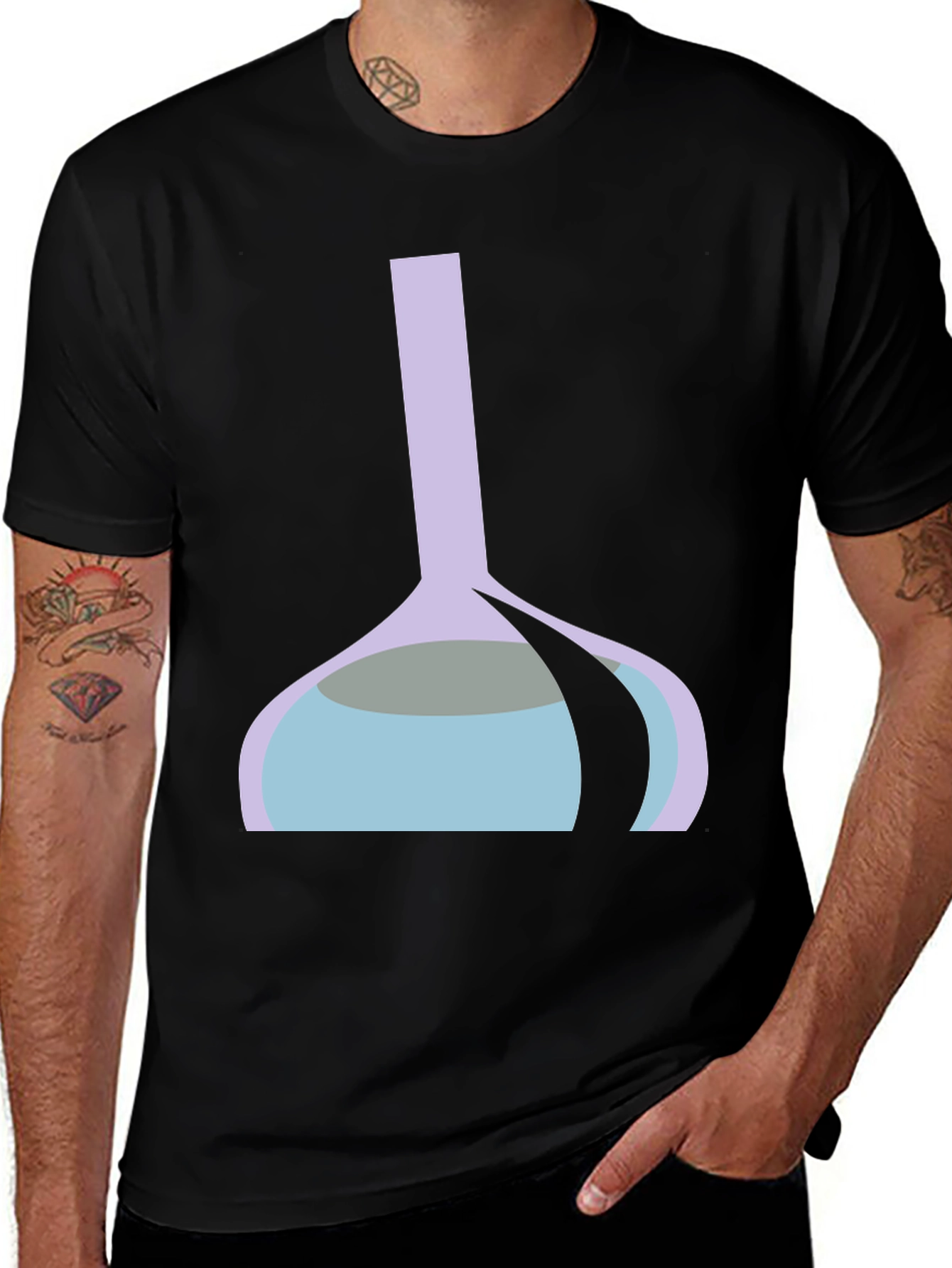 Funky Lab Beaker Graphic Tee - Black