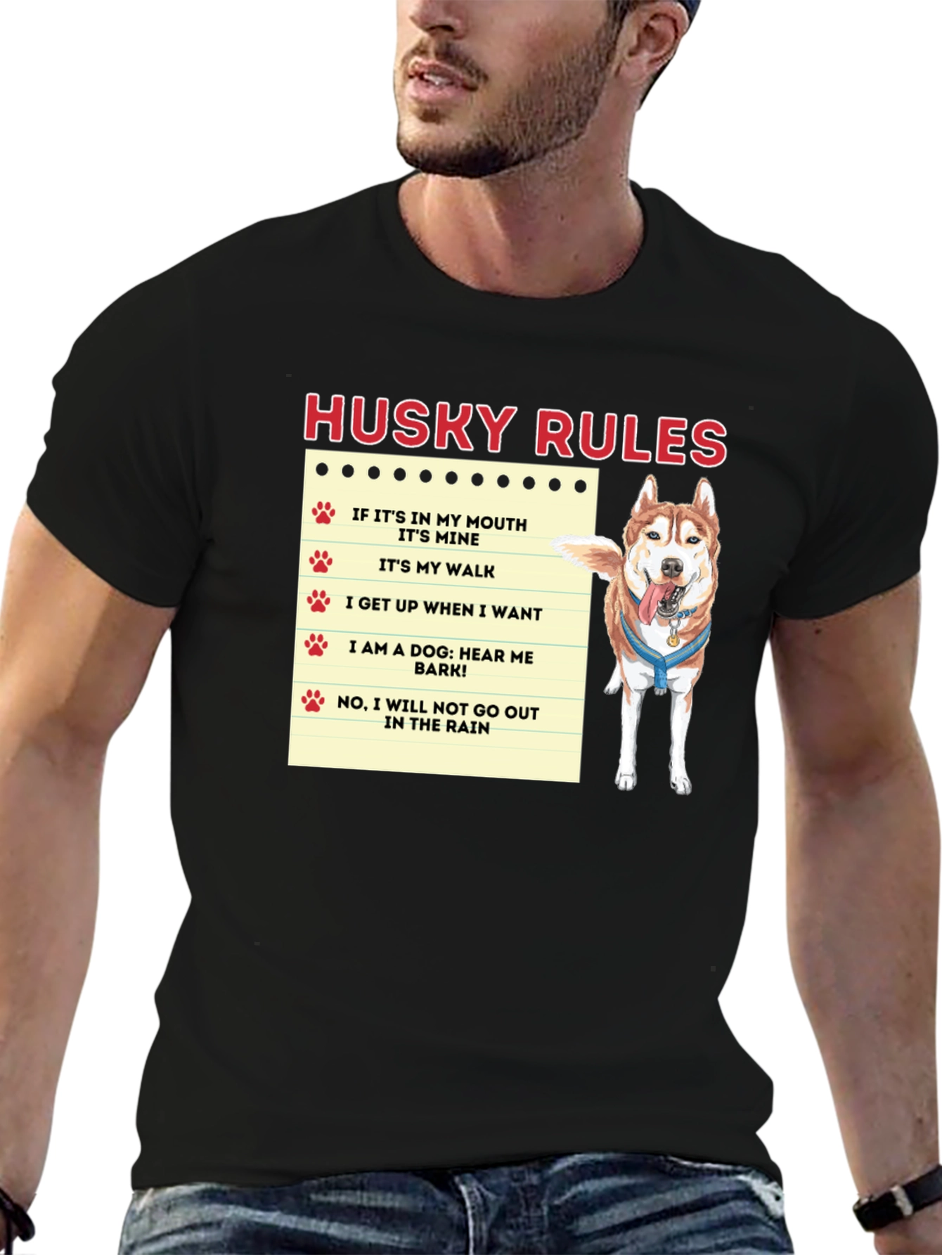 Husky Rules T-Shirt - Dog Lover Tee