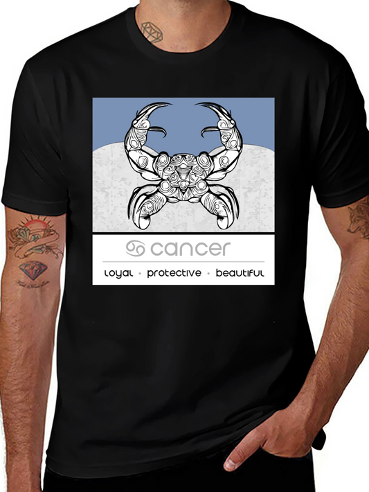 Cancer Zodiac Graphic Tee - Loyal Protective Beautiful