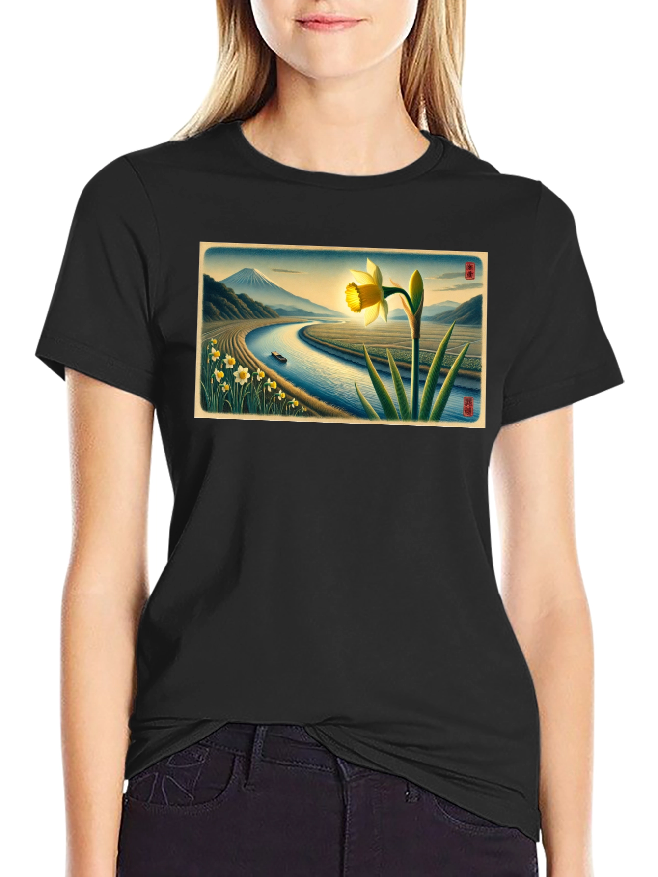 Daffodil River View Graphic Tee