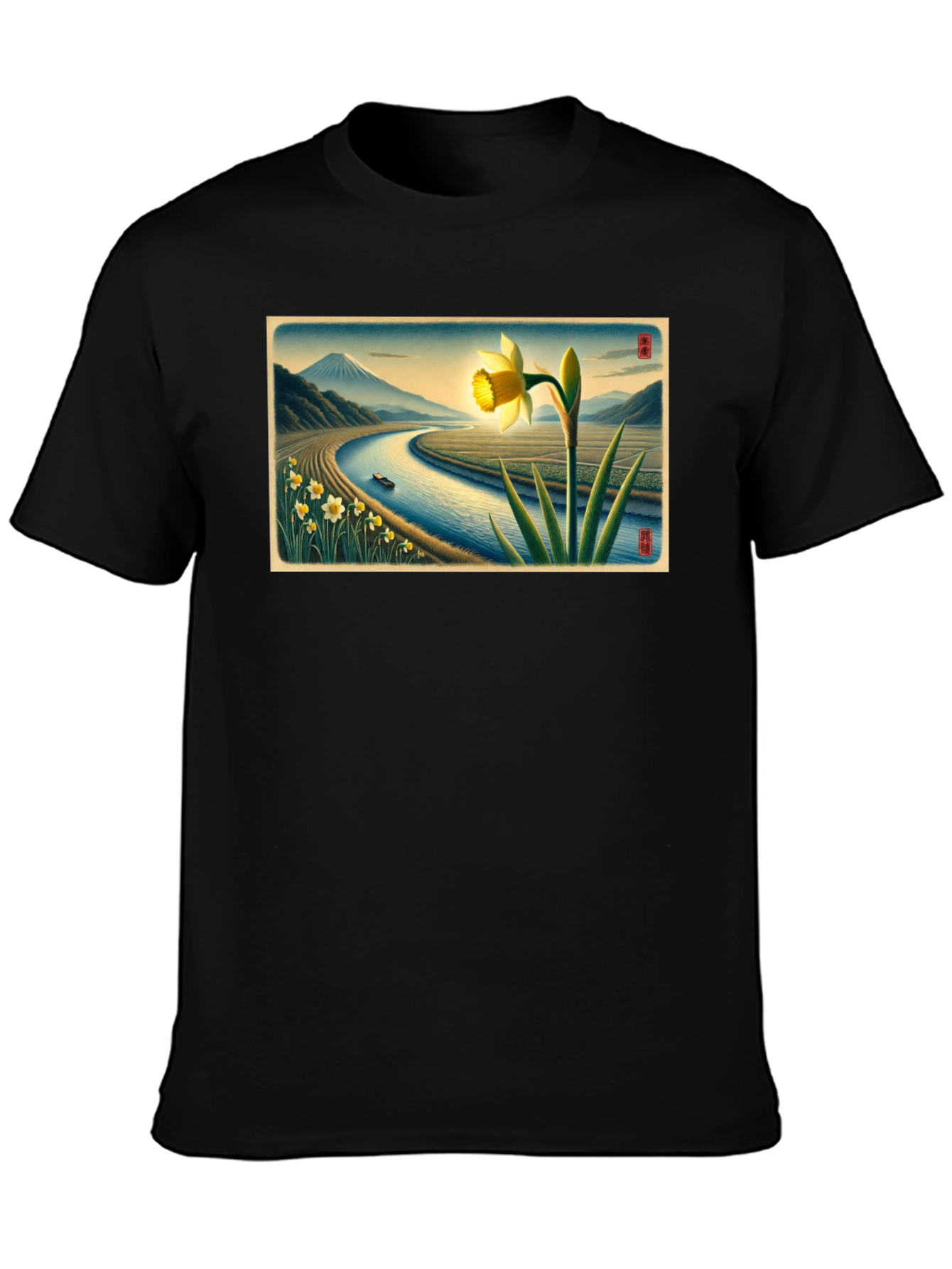 Daffodil River View Graphic Tee