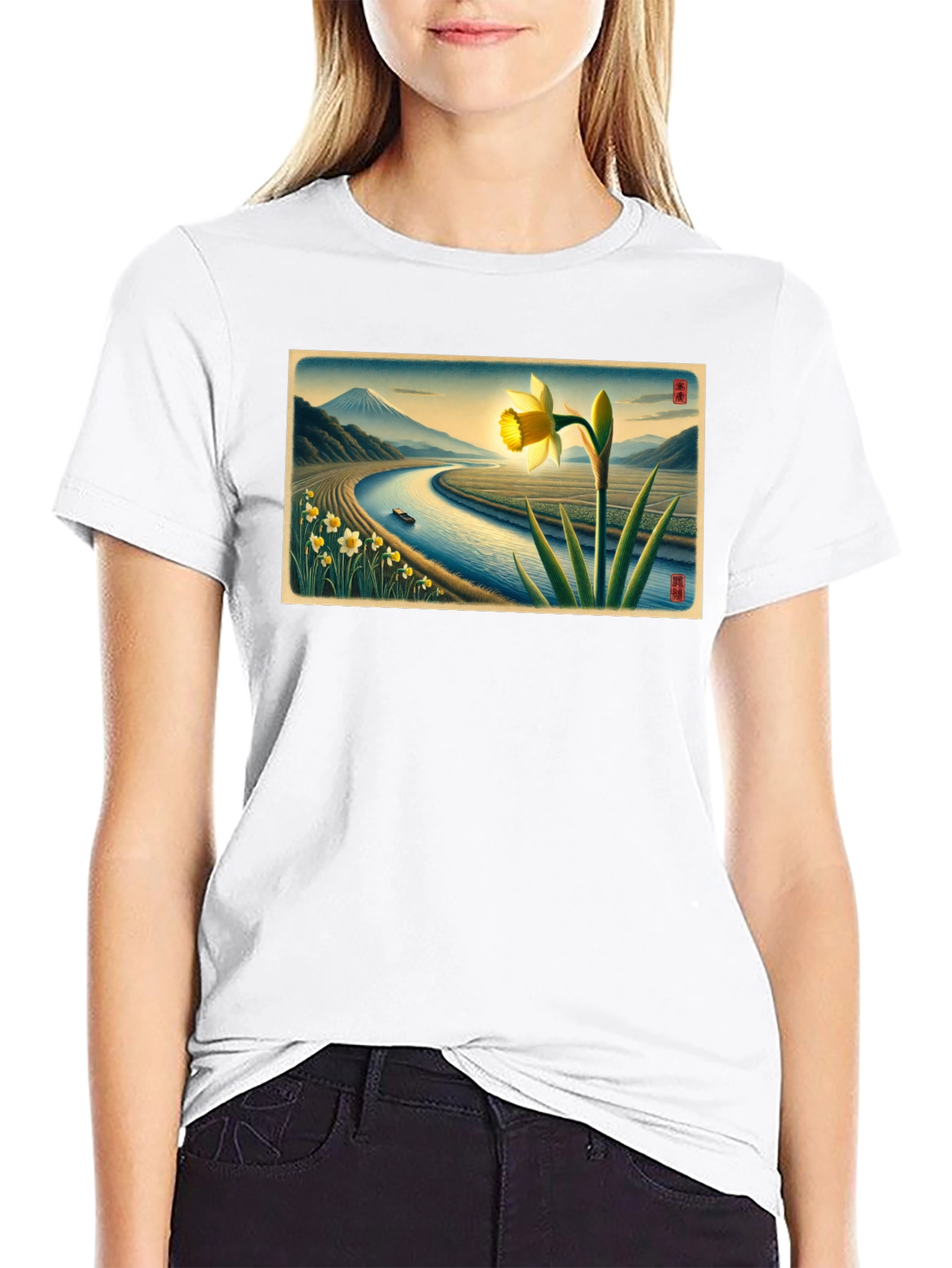Daffodil River View Graphic Tee