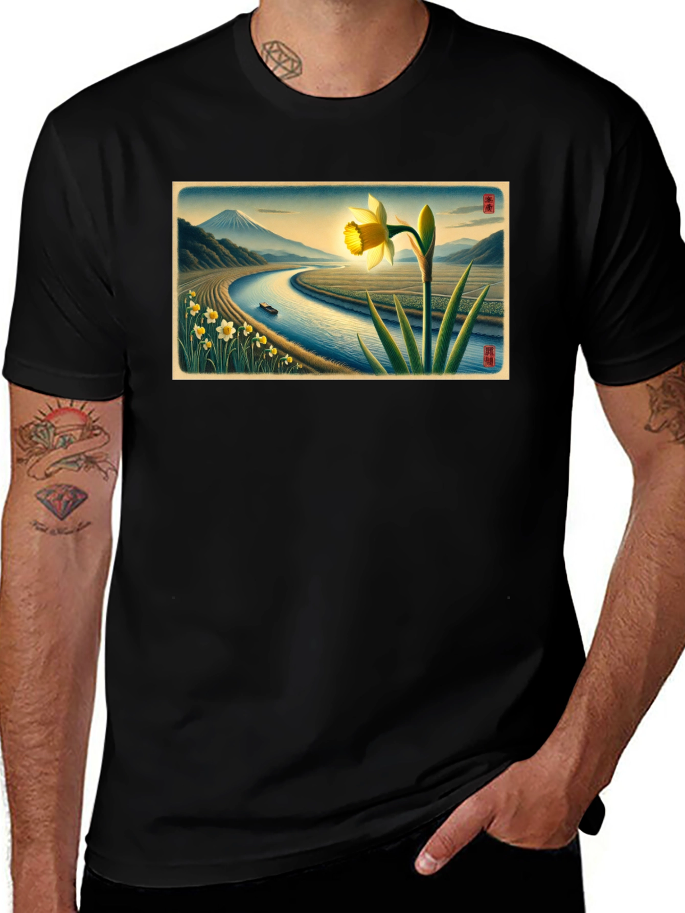 Daffodil River View Graphic Tee