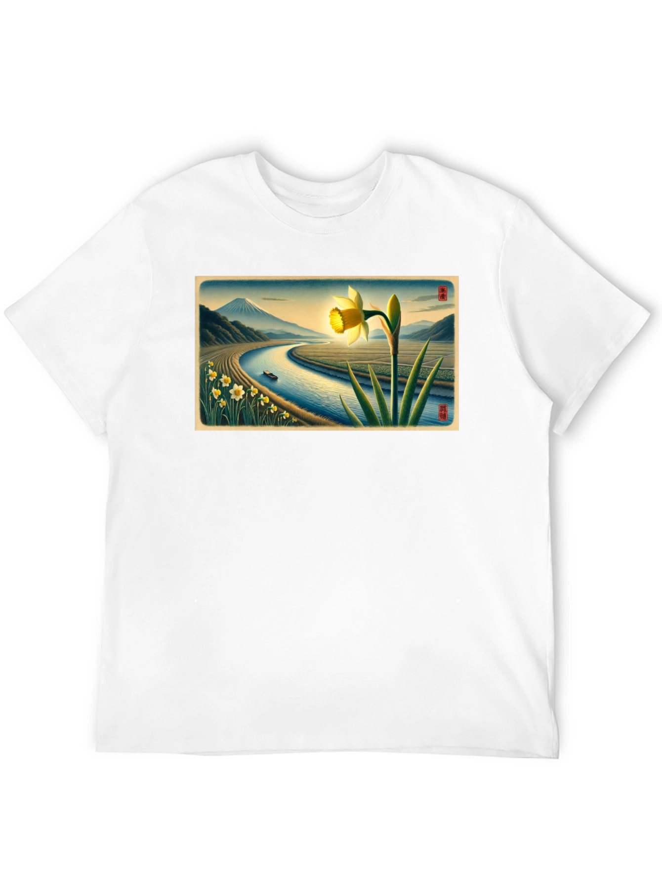 Daffodil River View Graphic Tee