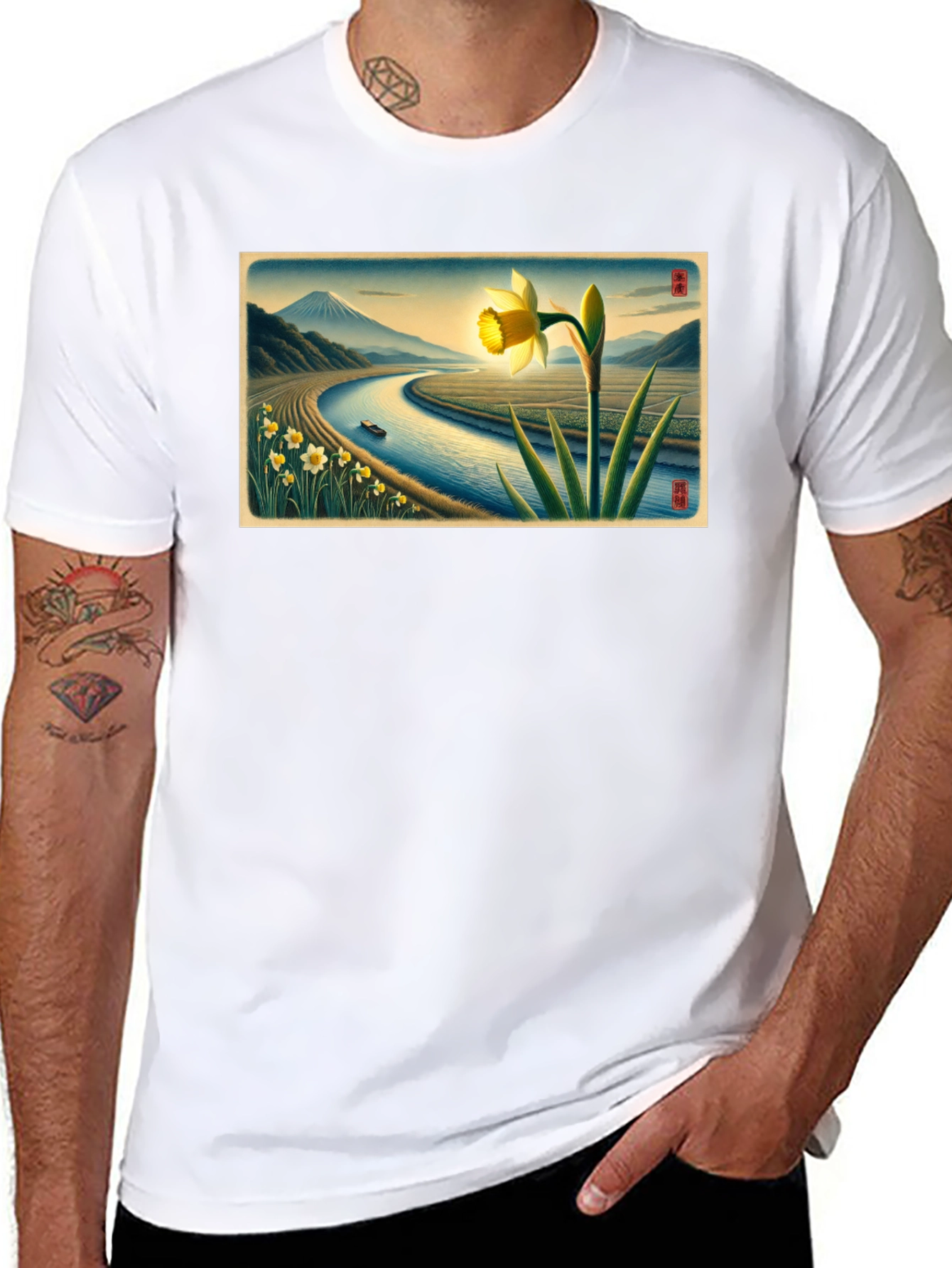 Daffodil River View Graphic Tee