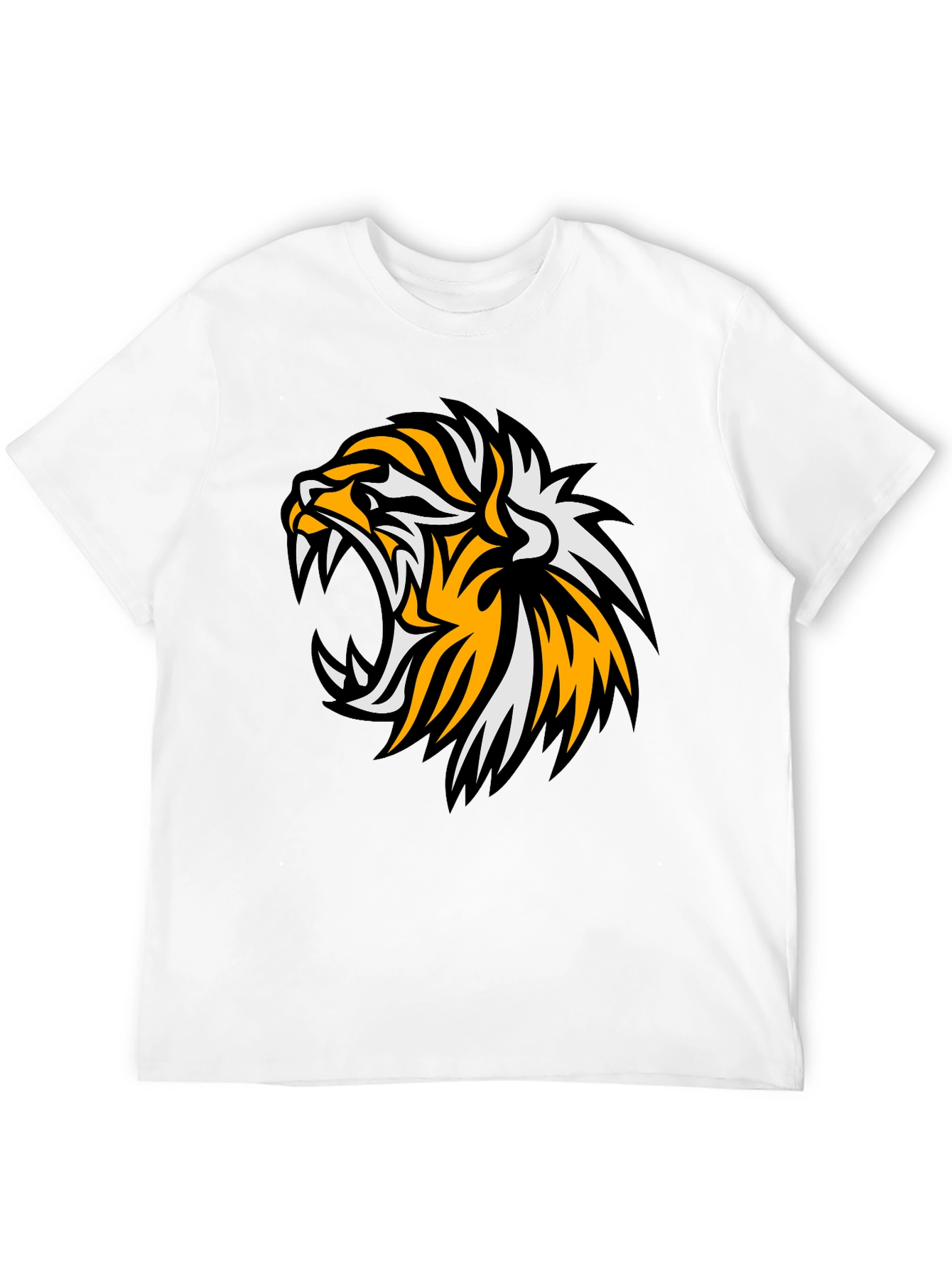 Bold Tiger Graphic Tee - Black Cotton T-Shirt