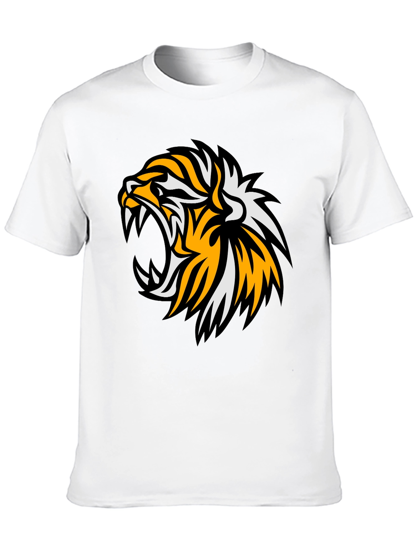 Bold Tiger Graphic Tee - Black Cotton T-Shirt