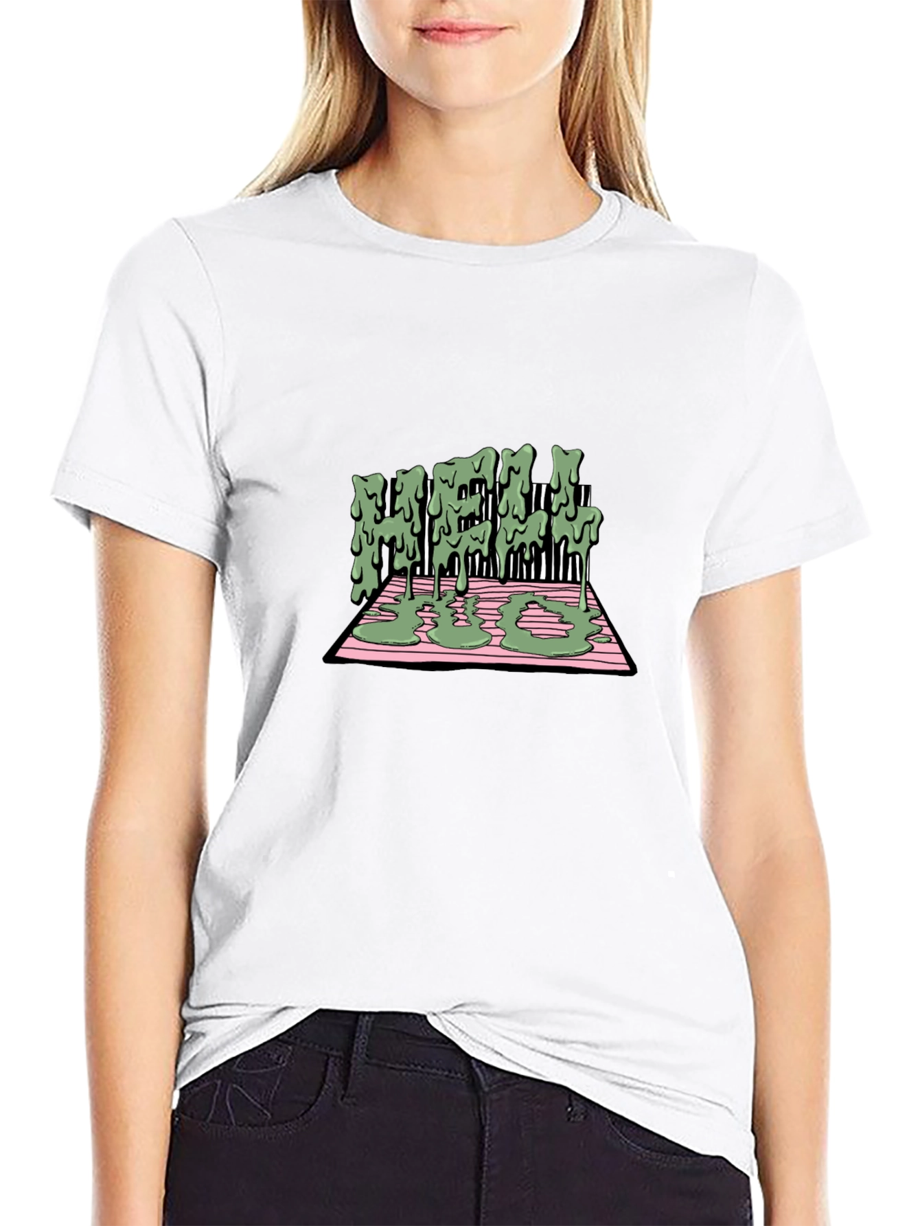 Melting Text Graphic Tee - Cool Streetwear T-Shirt