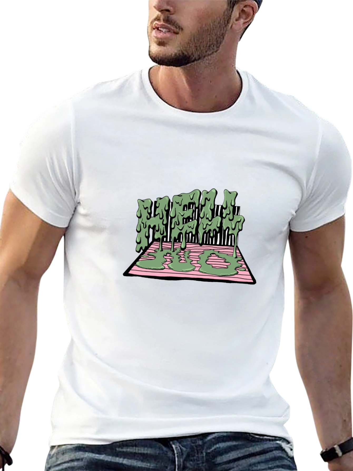 Melting Text Graphic Tee - Cool Streetwear T-Shirt