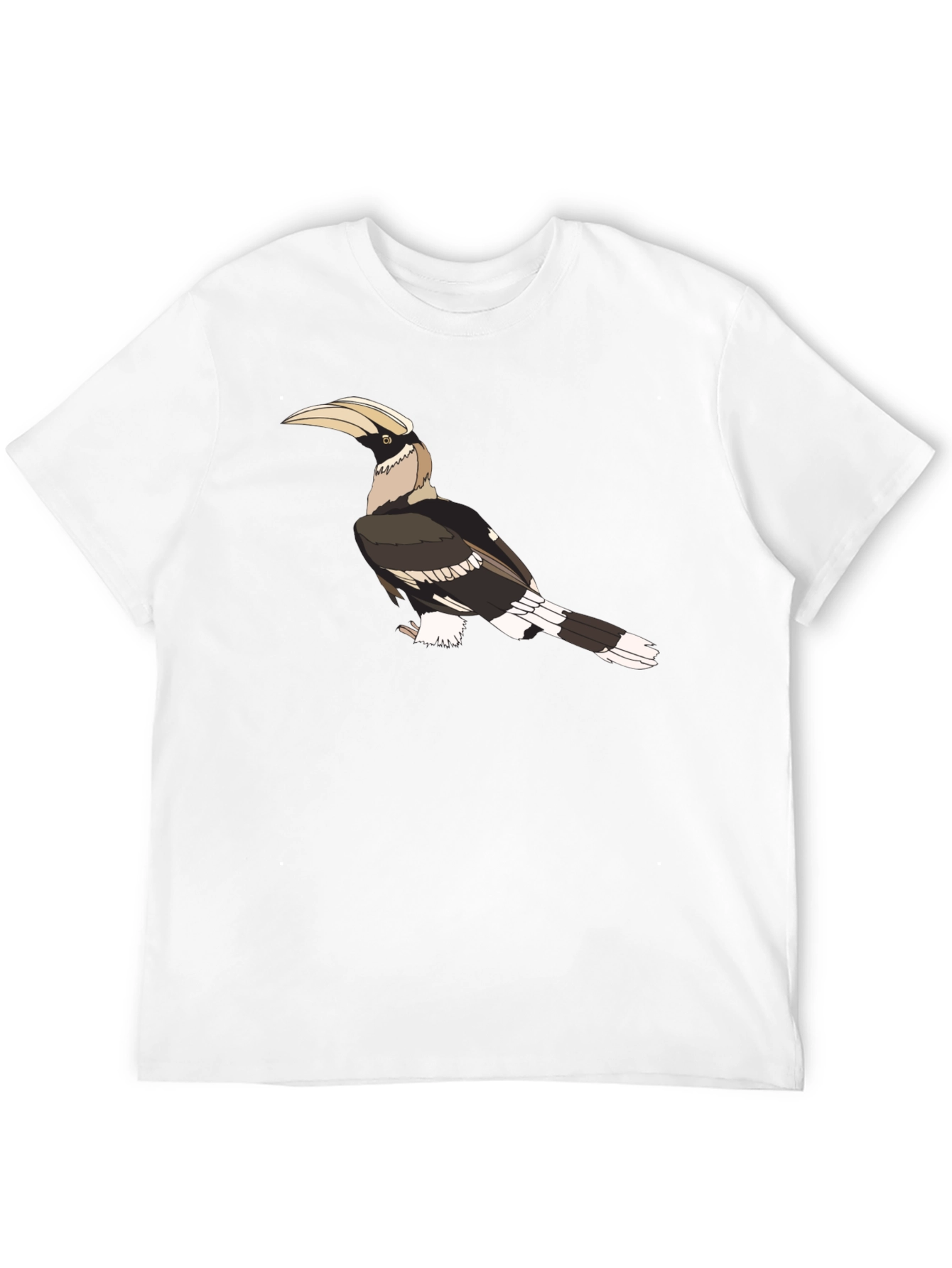 Hornbill Graphic Print Black T-Shirt