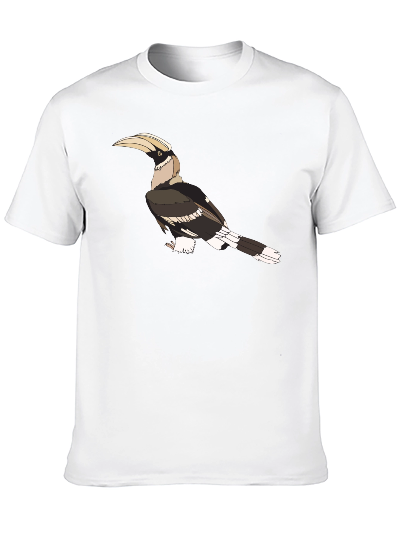 Hornbill Graphic Print Black T-Shirt