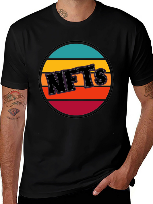 Retro NFTs Graphic Tee - Black Cotton T-Shirt