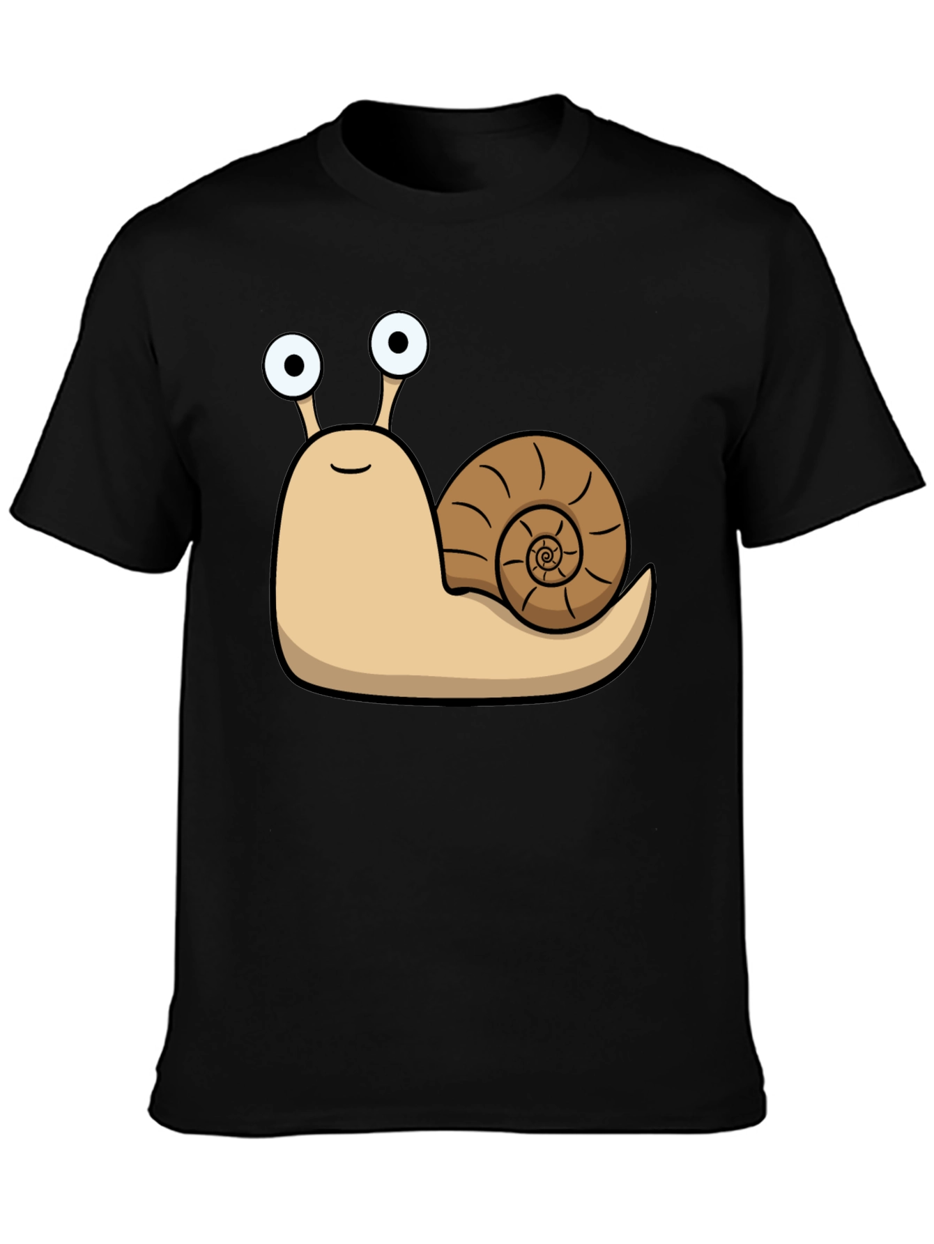 Cartoon Snail Graphic Black T-Shirt