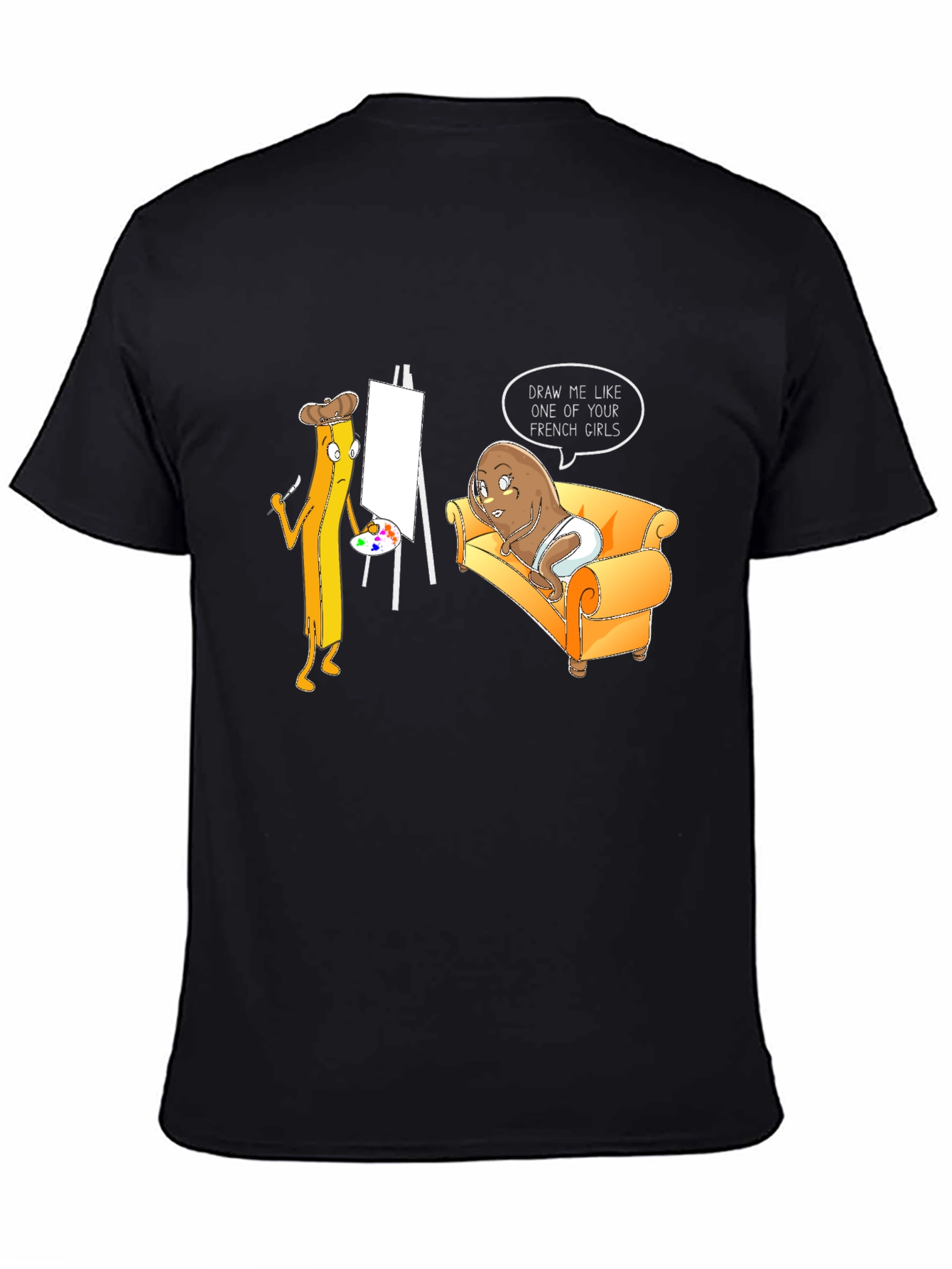 Funny Potato and Fries Art T-Shirt