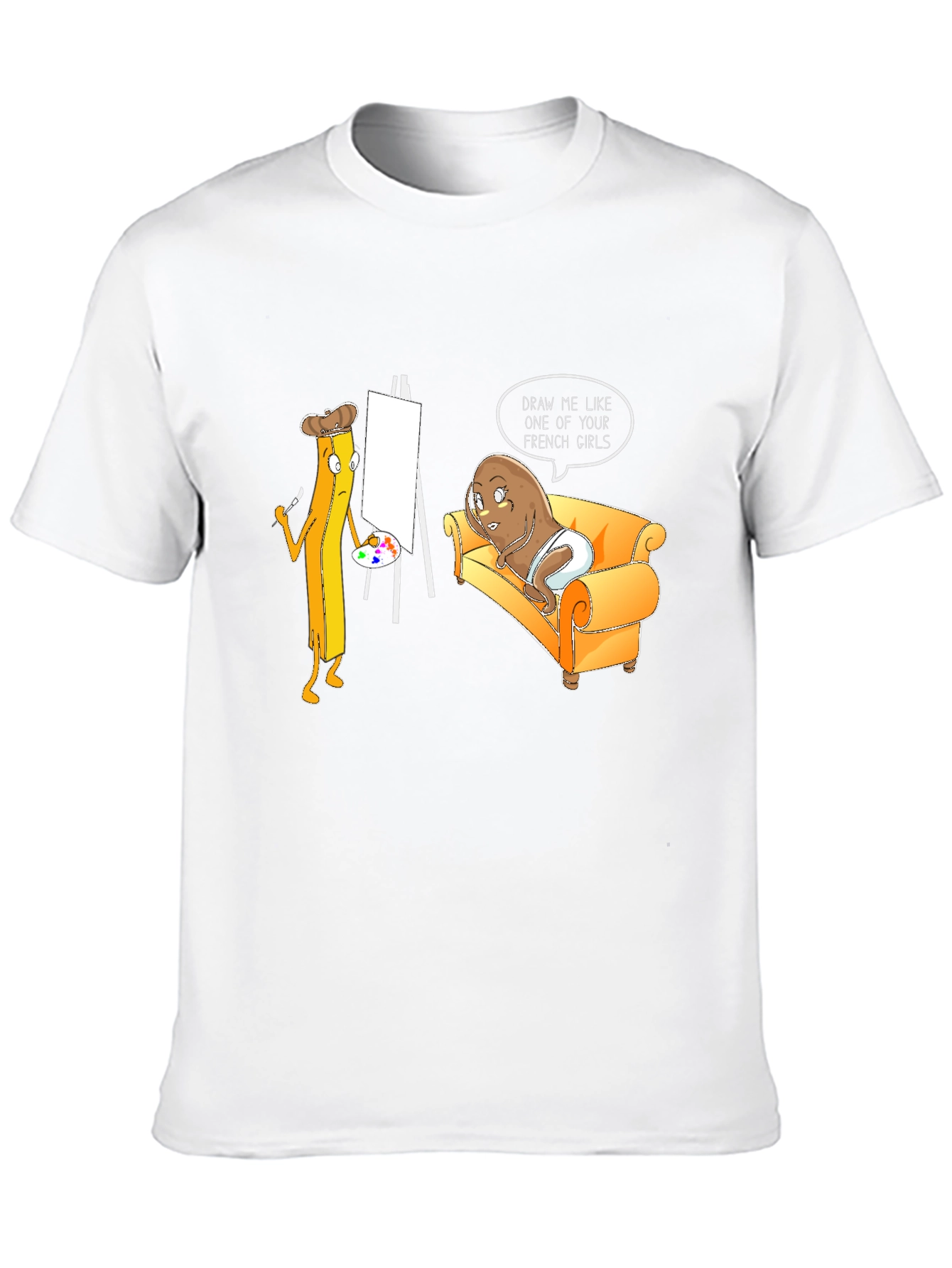 Funny Potato and Fries Art T-Shirt