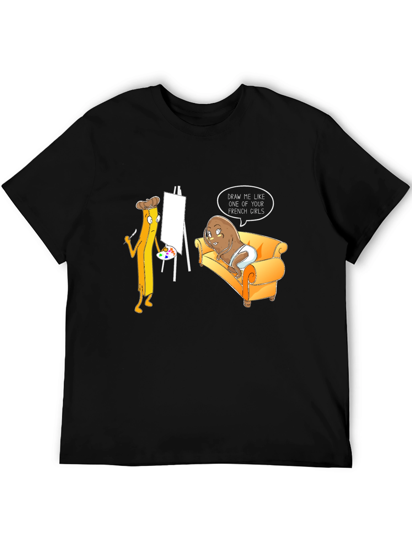 Funny Potato and Fries Art T-Shirt