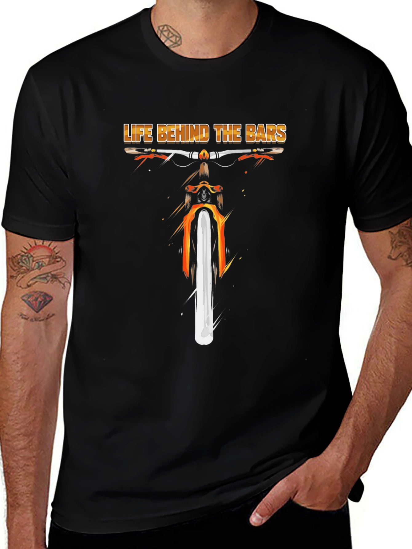 Life Behind Bars Bike Graphic Tee - Black