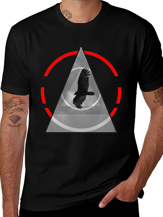 Raven in Triangle T-Shirt - Black Graphic Tee