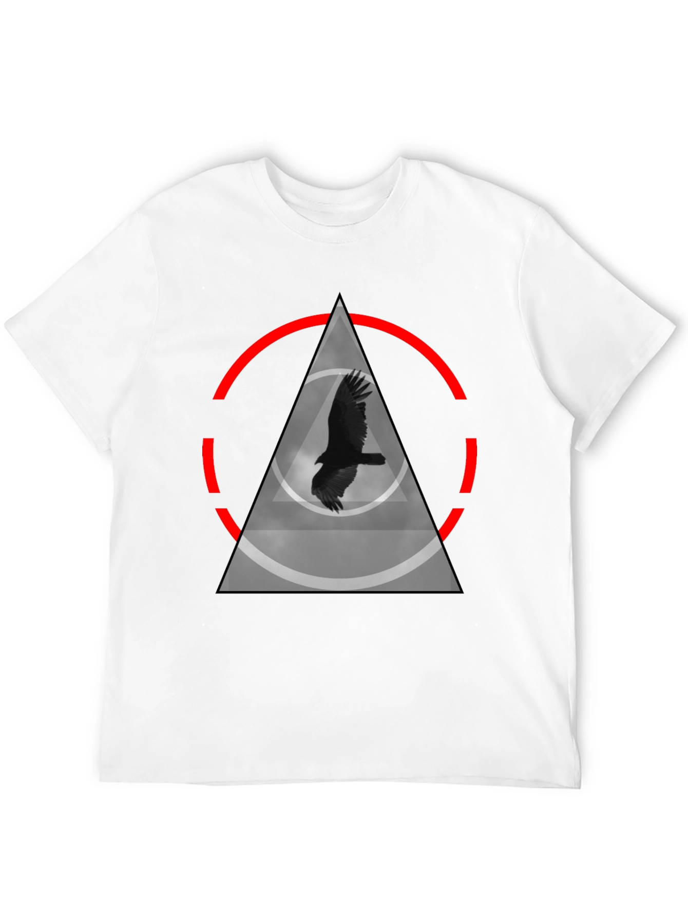 Raven in Triangle T-Shirt - Black Graphic Tee