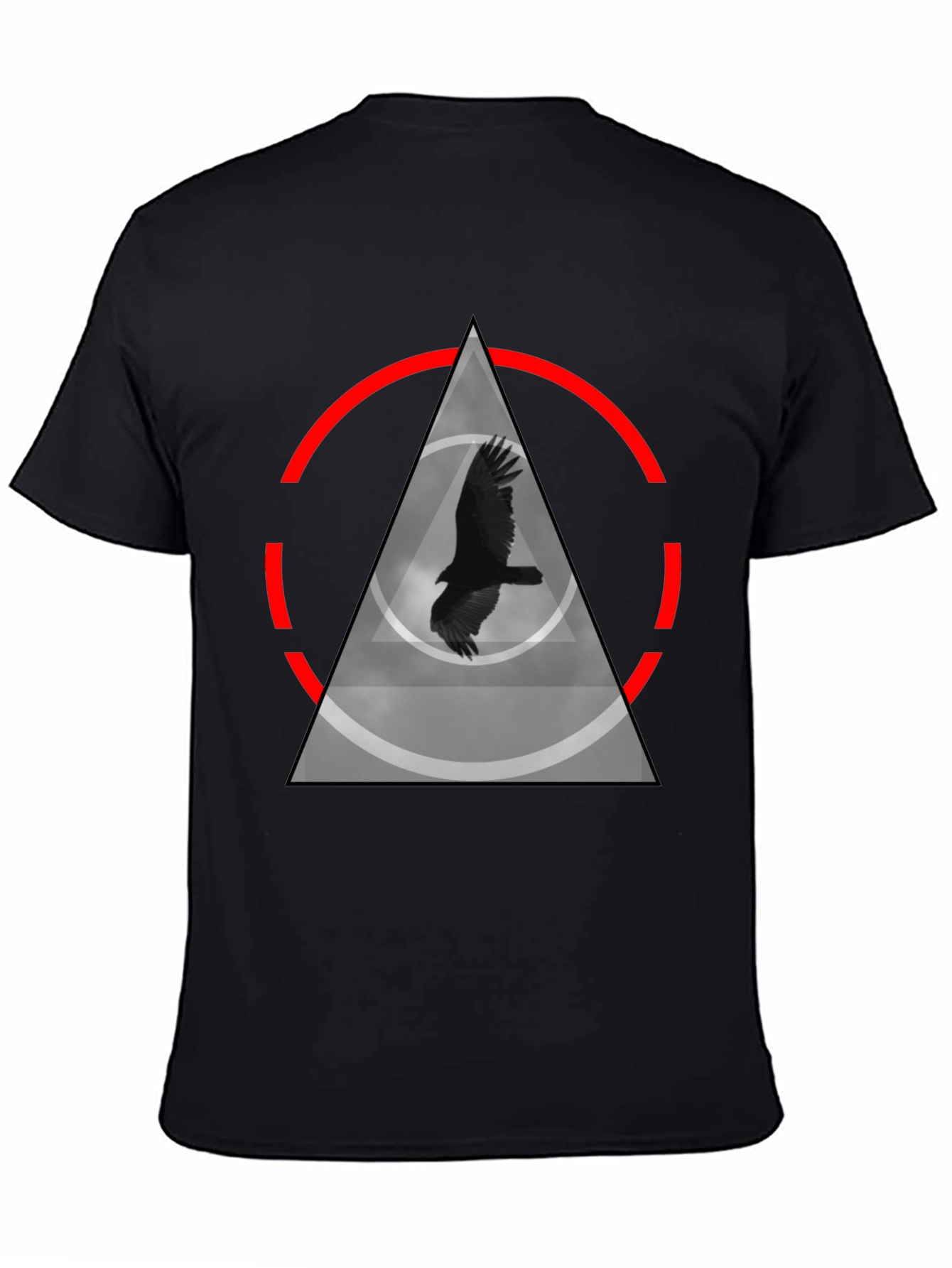 Raven in Triangle T-Shirt - Black Graphic Tee