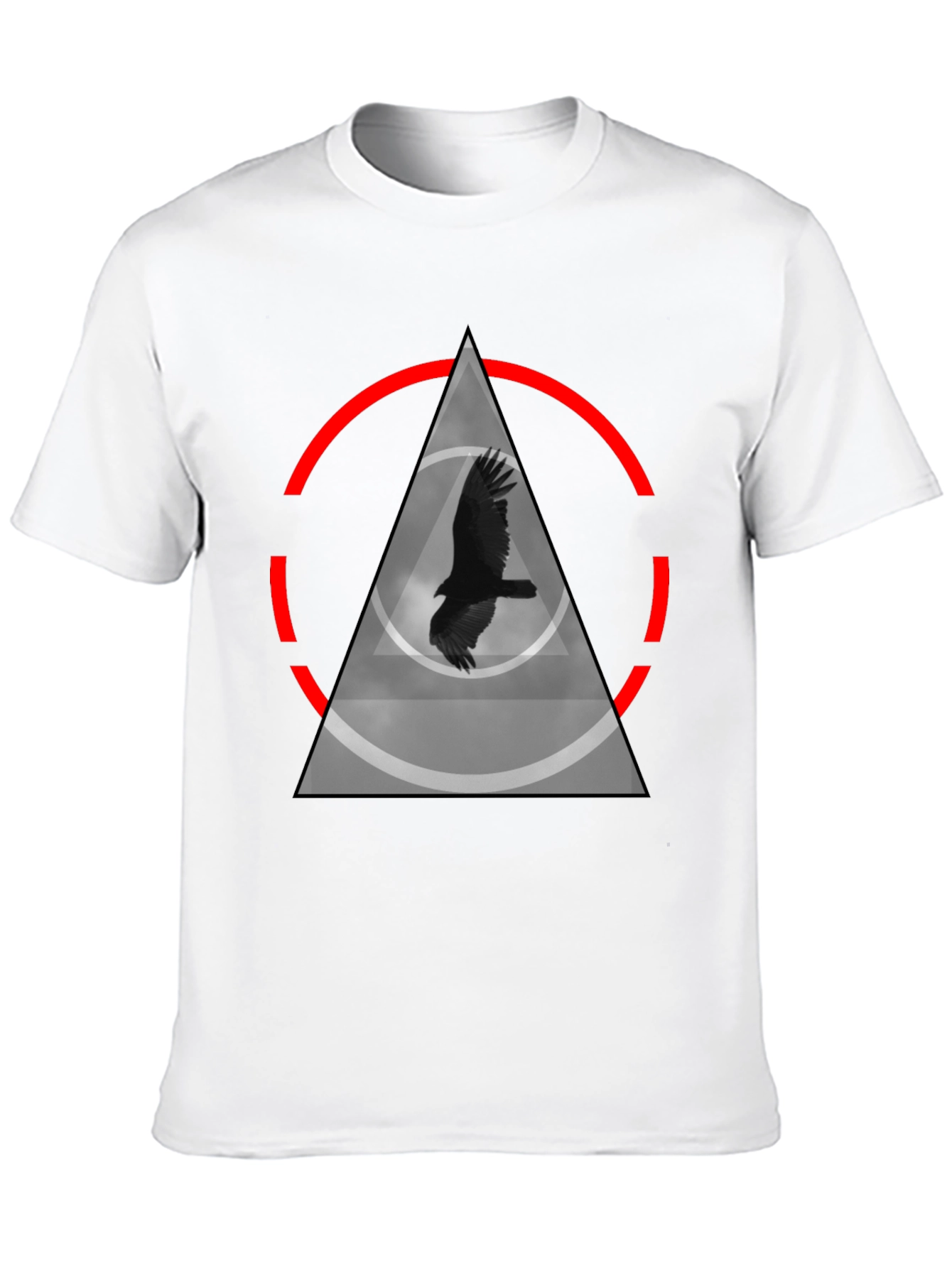 Raven in Triangle T-Shirt - Black Graphic Tee