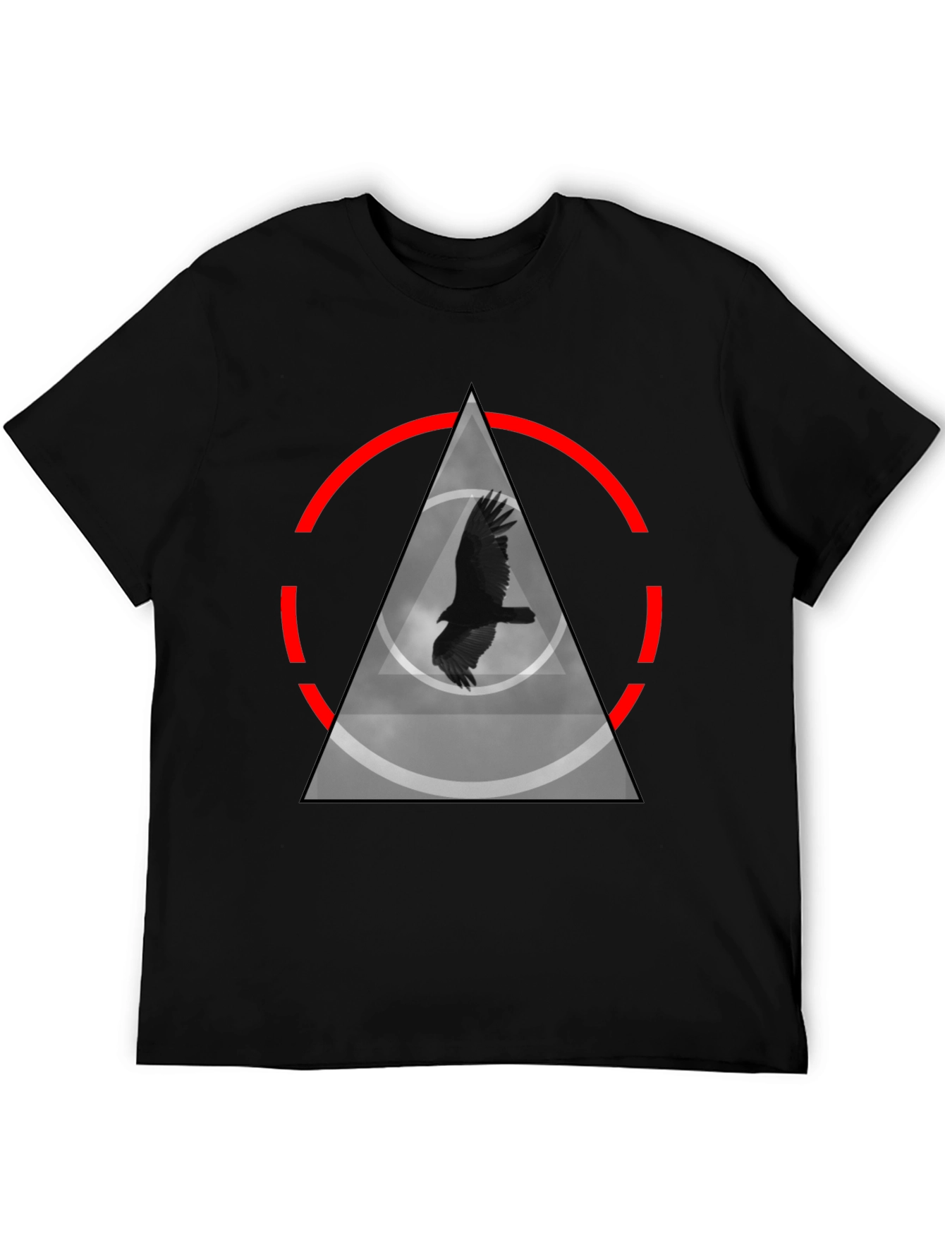 Raven in Triangle T-Shirt - Black Graphic Tee
