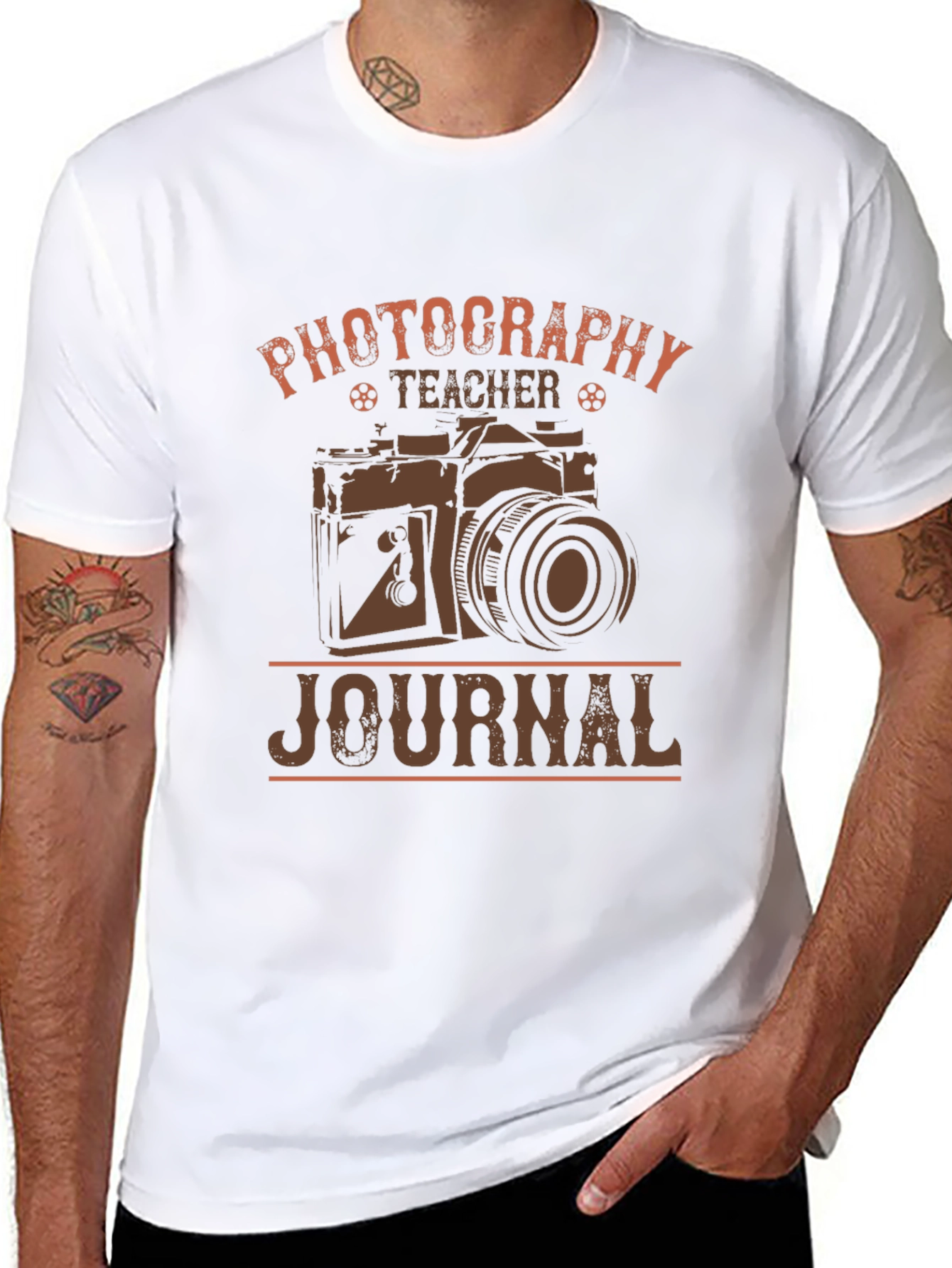 Photography Teacher Journal T-Shirt - Camera Design