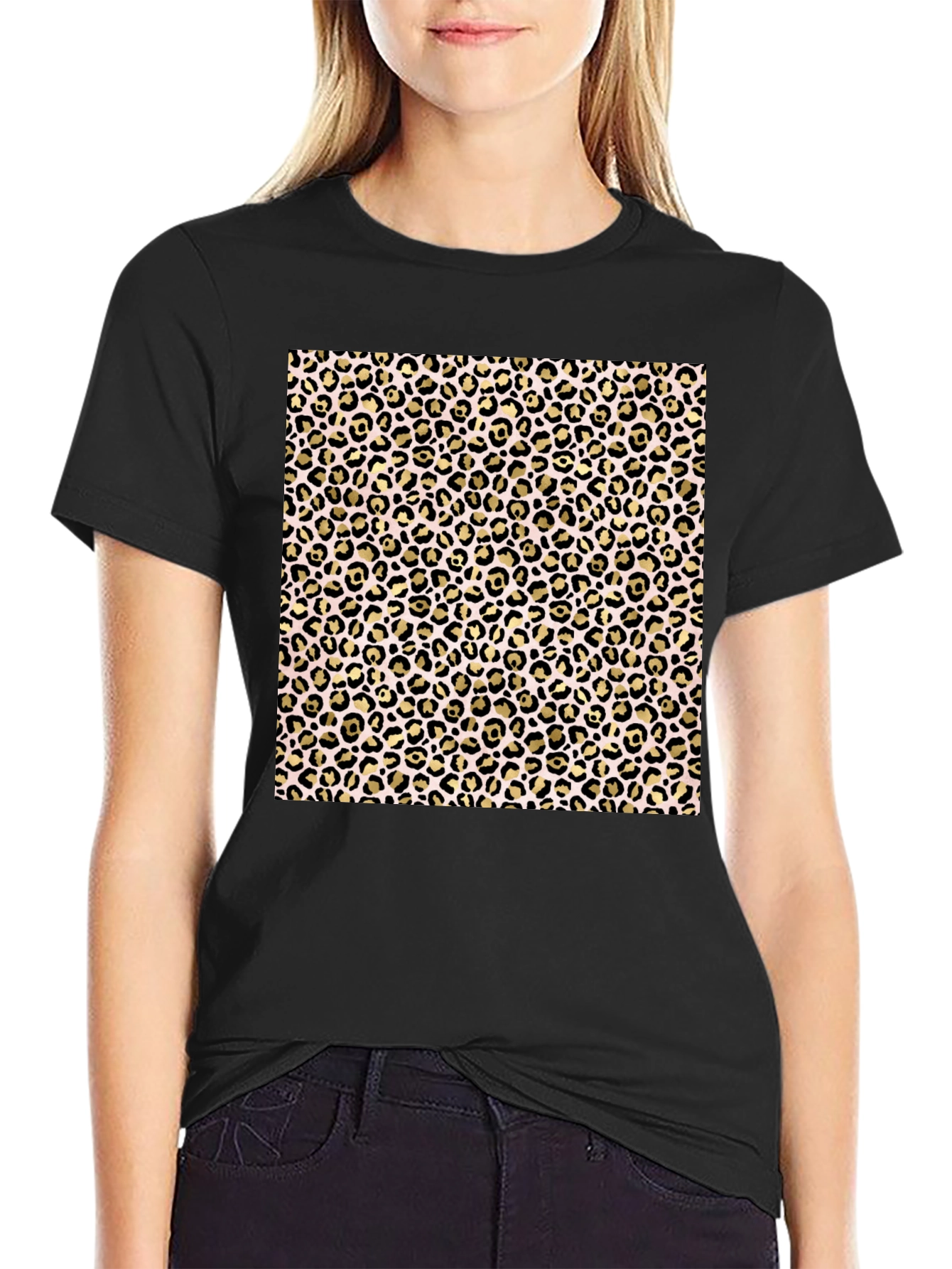 Leopard Print Black T-Shirt