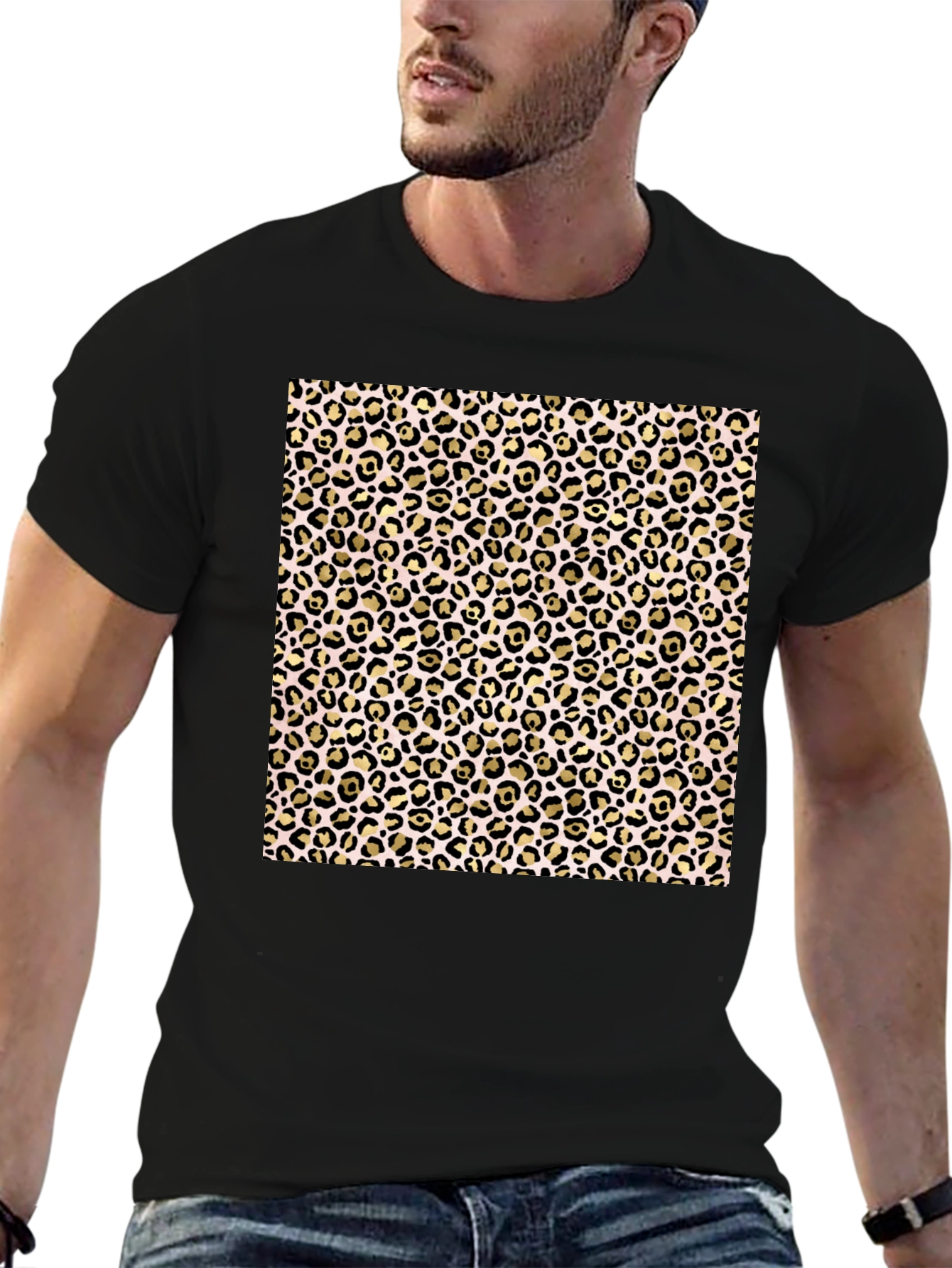 Leopard Print Black T-Shirt