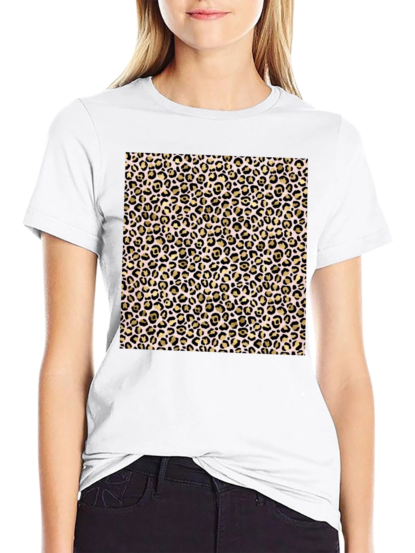Leopard Print Black T-Shirt