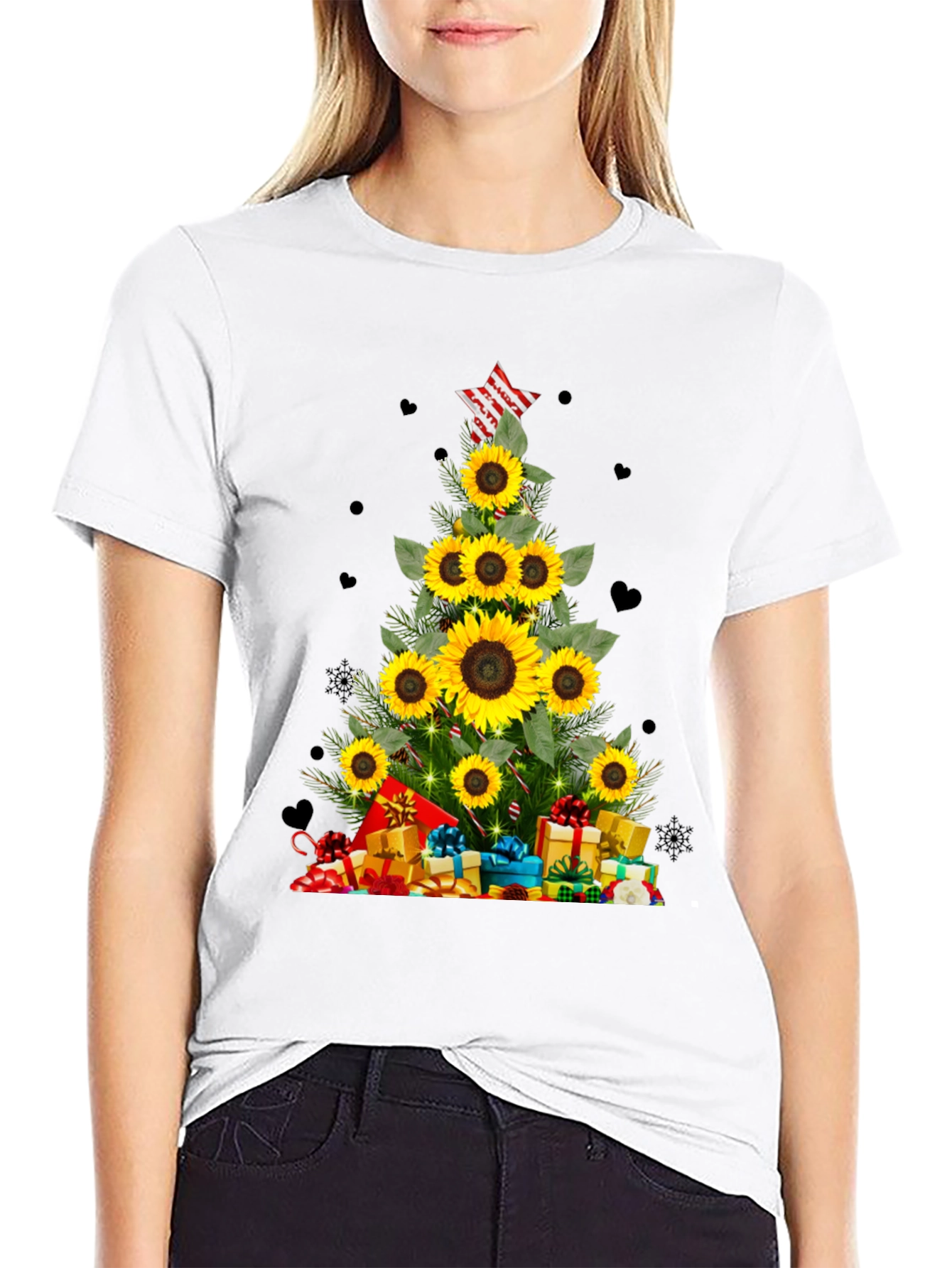 Sunflower Christmas Tree T-Shirt
