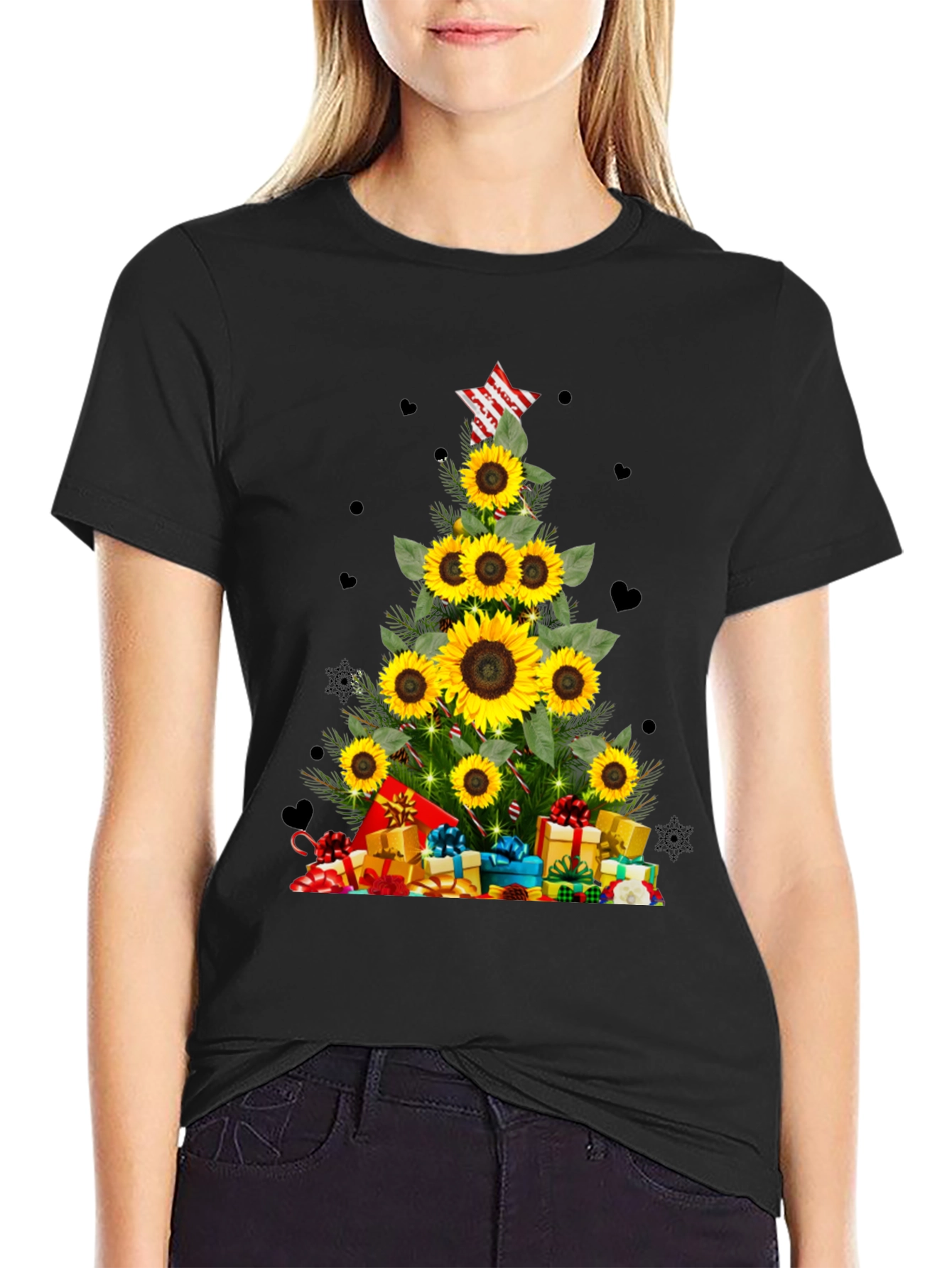 Sunflower Christmas Tree T-Shirt
