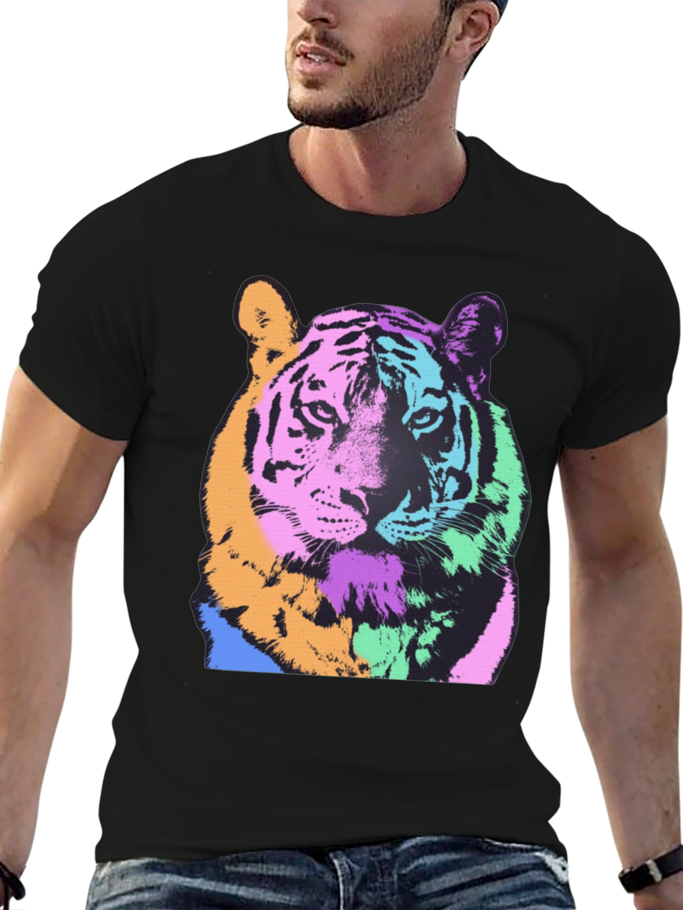 Pop Art Tiger Graphic Tee - Bold & Stylish