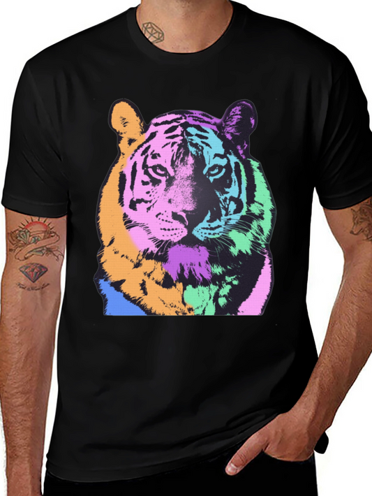 Pop Art Tiger Graphic Tee - Bold & Stylish